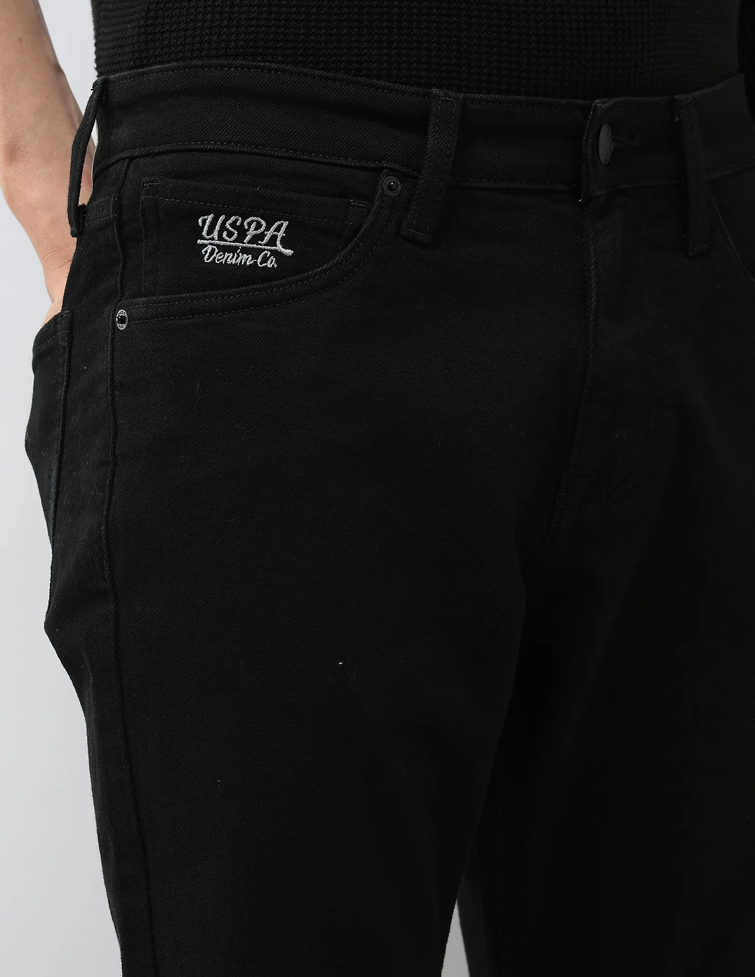 Brandon Slim Tapered Fit Black Jeans - Image 7