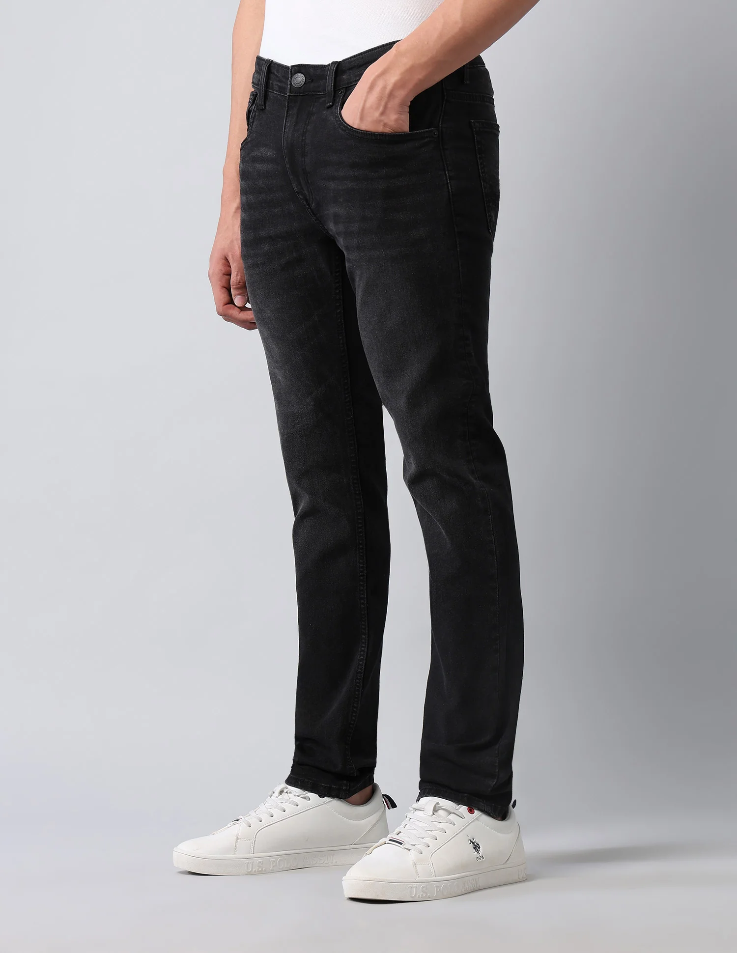 Brandon Slim Tapered Fit Black Jeans - Image 4