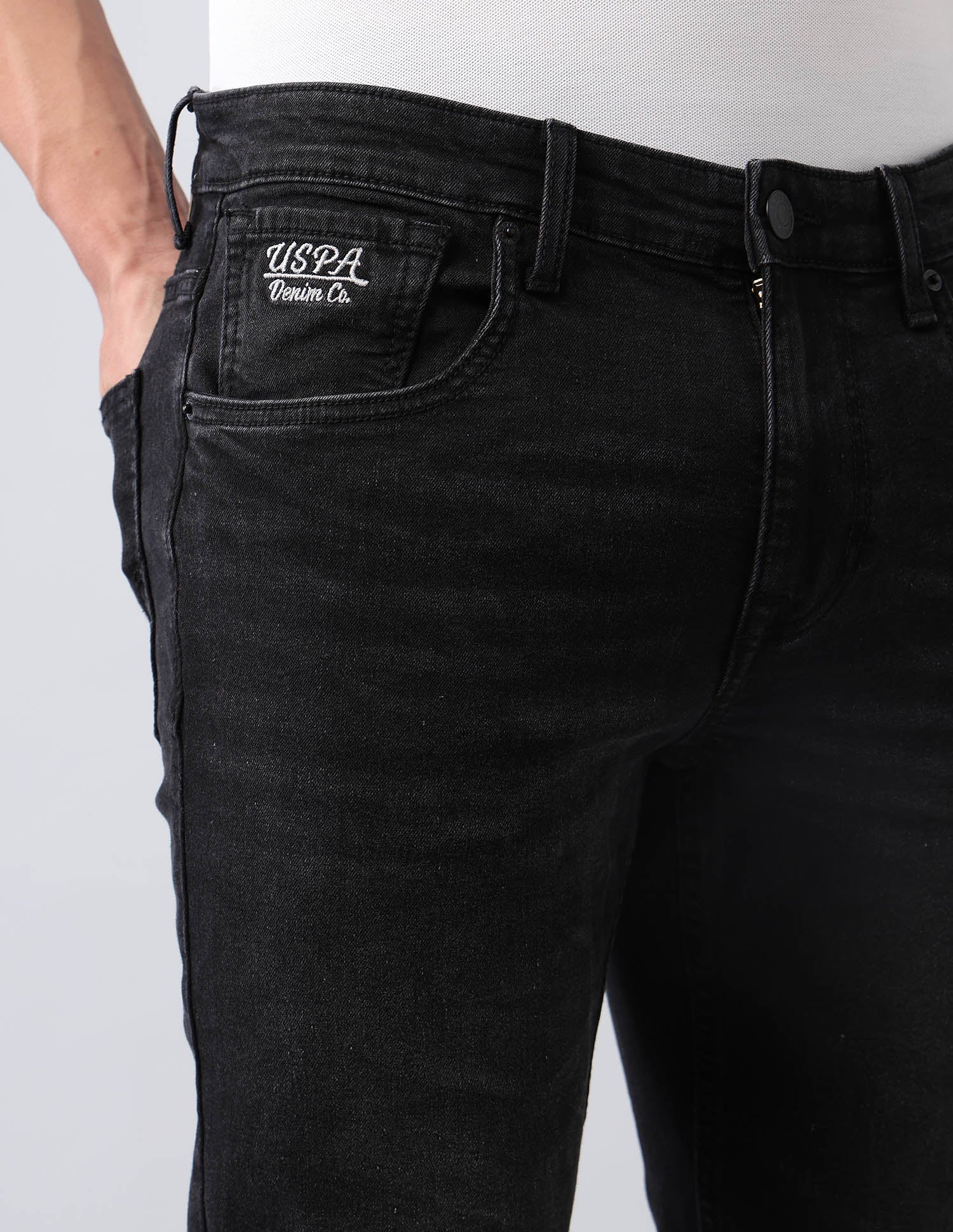 Brandon Slim Tapered Fit Black Jeans - Image 7
