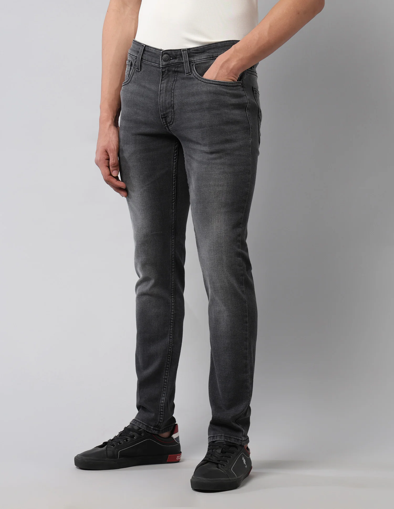 Brandon Slim Tapered Fit Black Jeans - Image 4