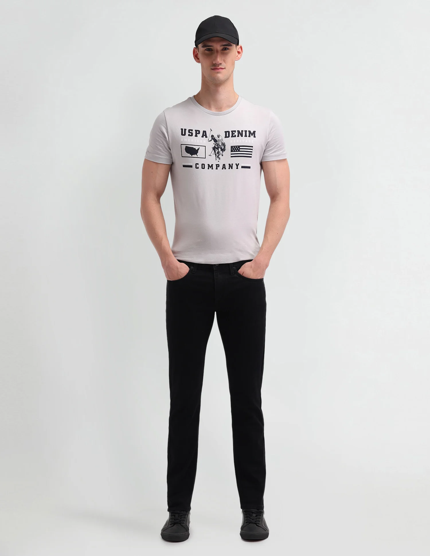Brandon Slim Tapered Fit Black Jeans - Image 3