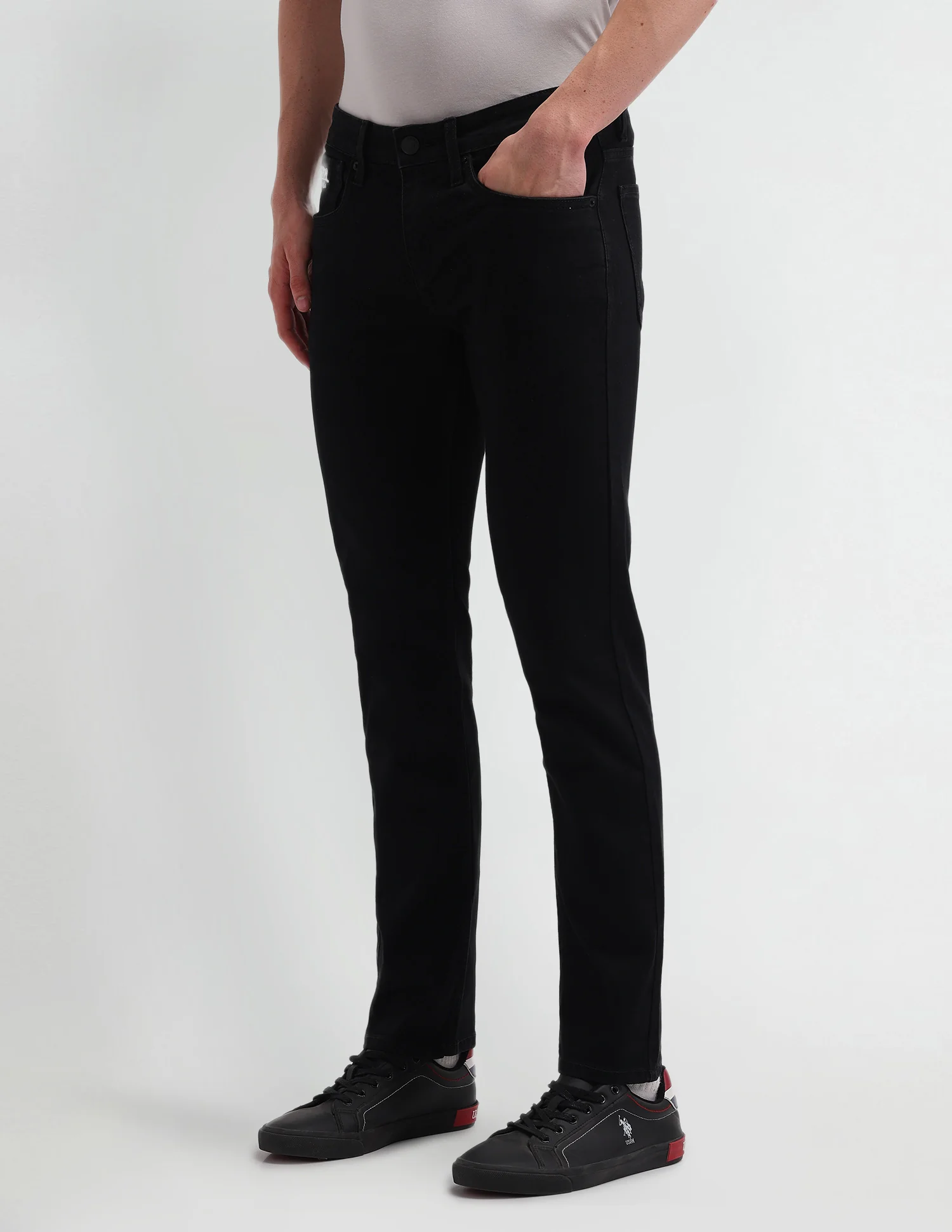 Brandon Slim Tapered Fit Black Jeans - Image 4