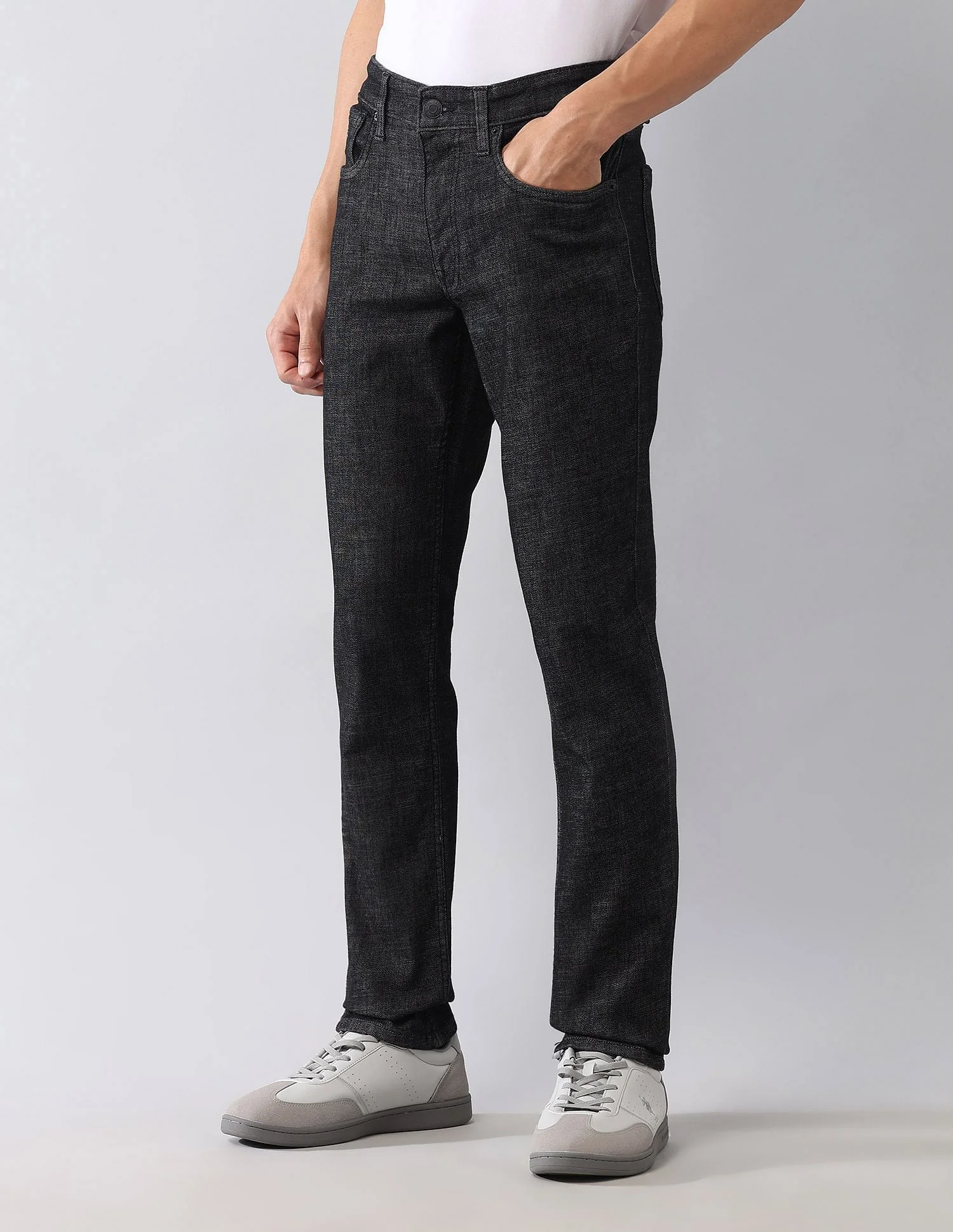 Brandon Slim Tapered Fit Black Jeans - Image 4