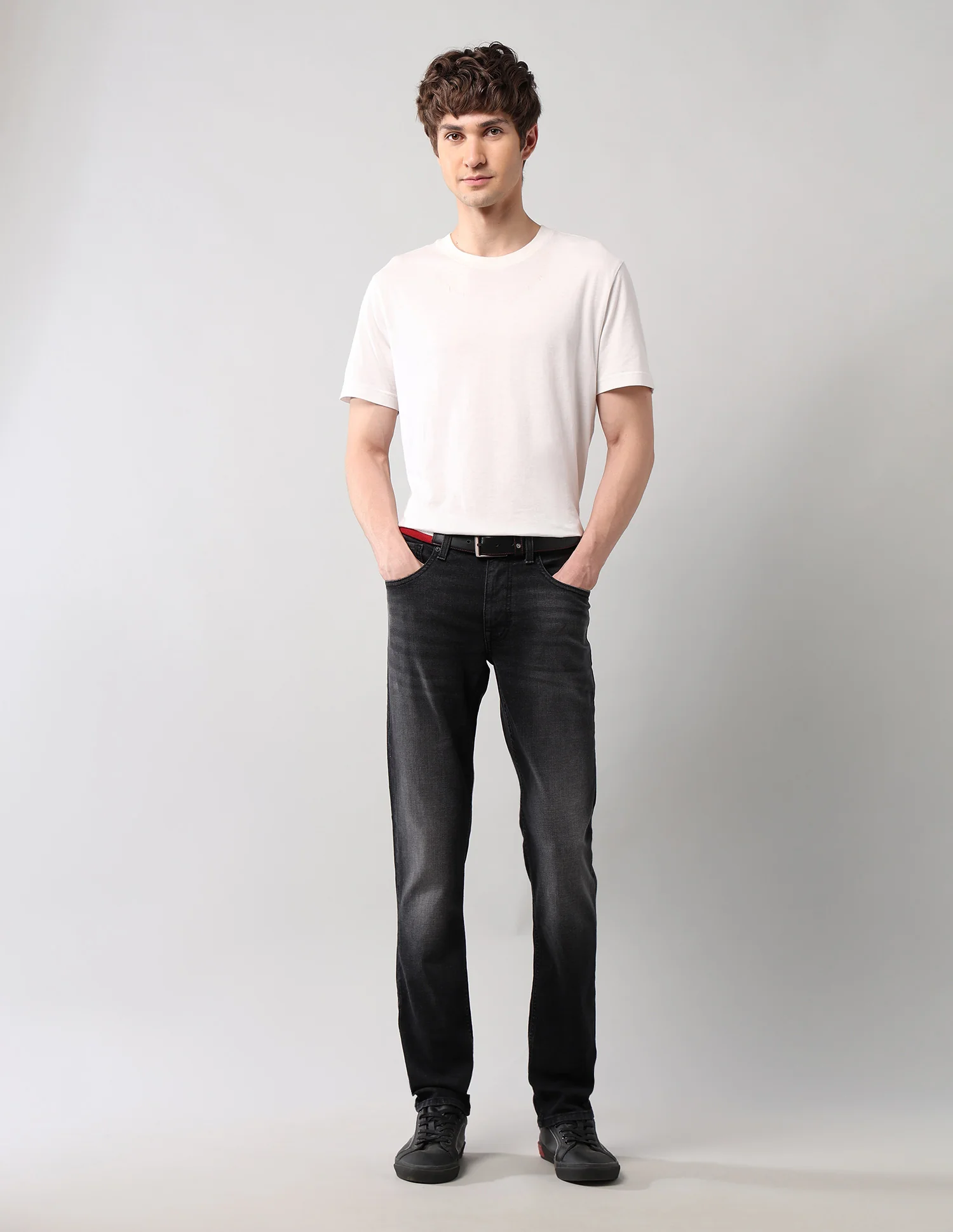 Brandon Slim Tapered Fit Black Jeans - Image 3