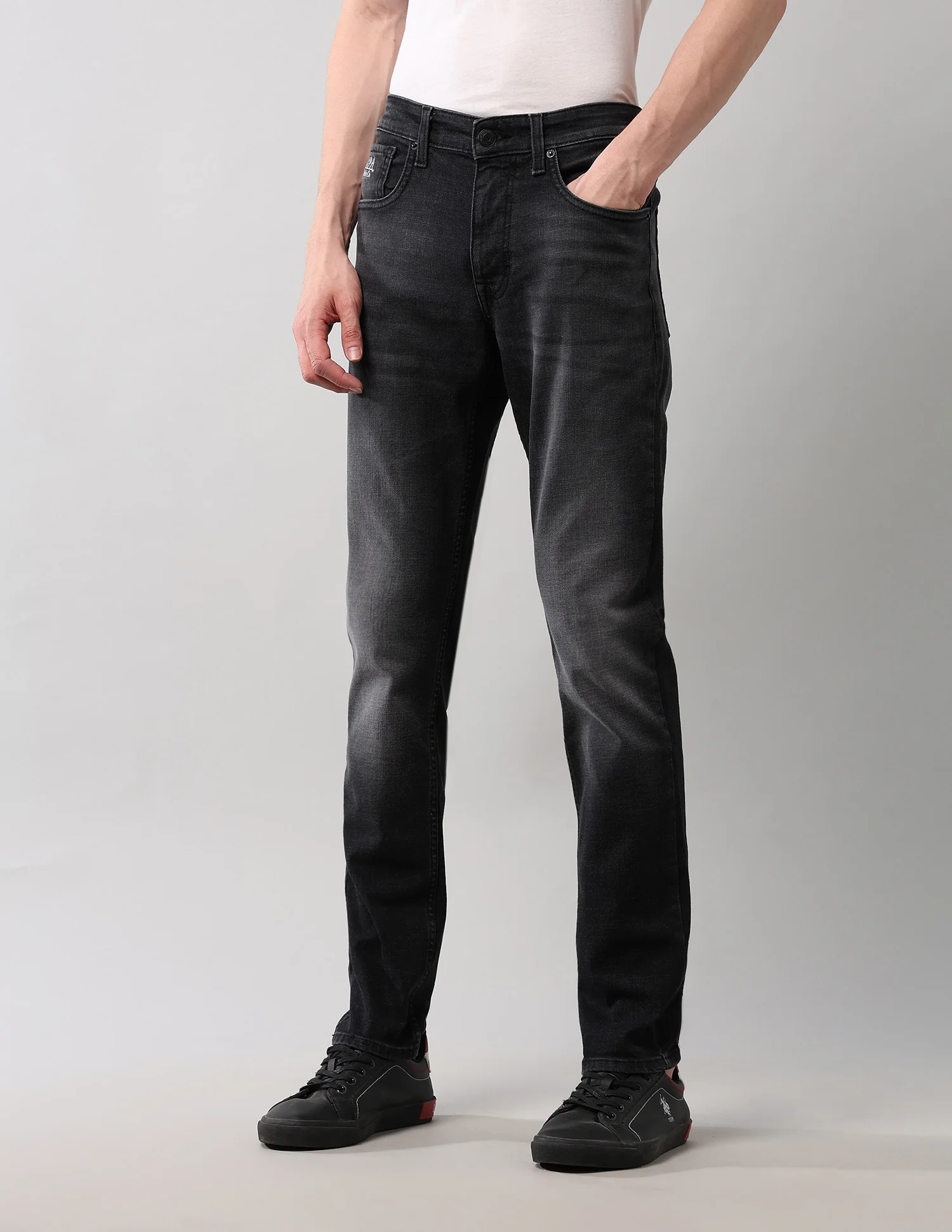 Brandon Slim Tapered Fit Black Jeans - Image 4