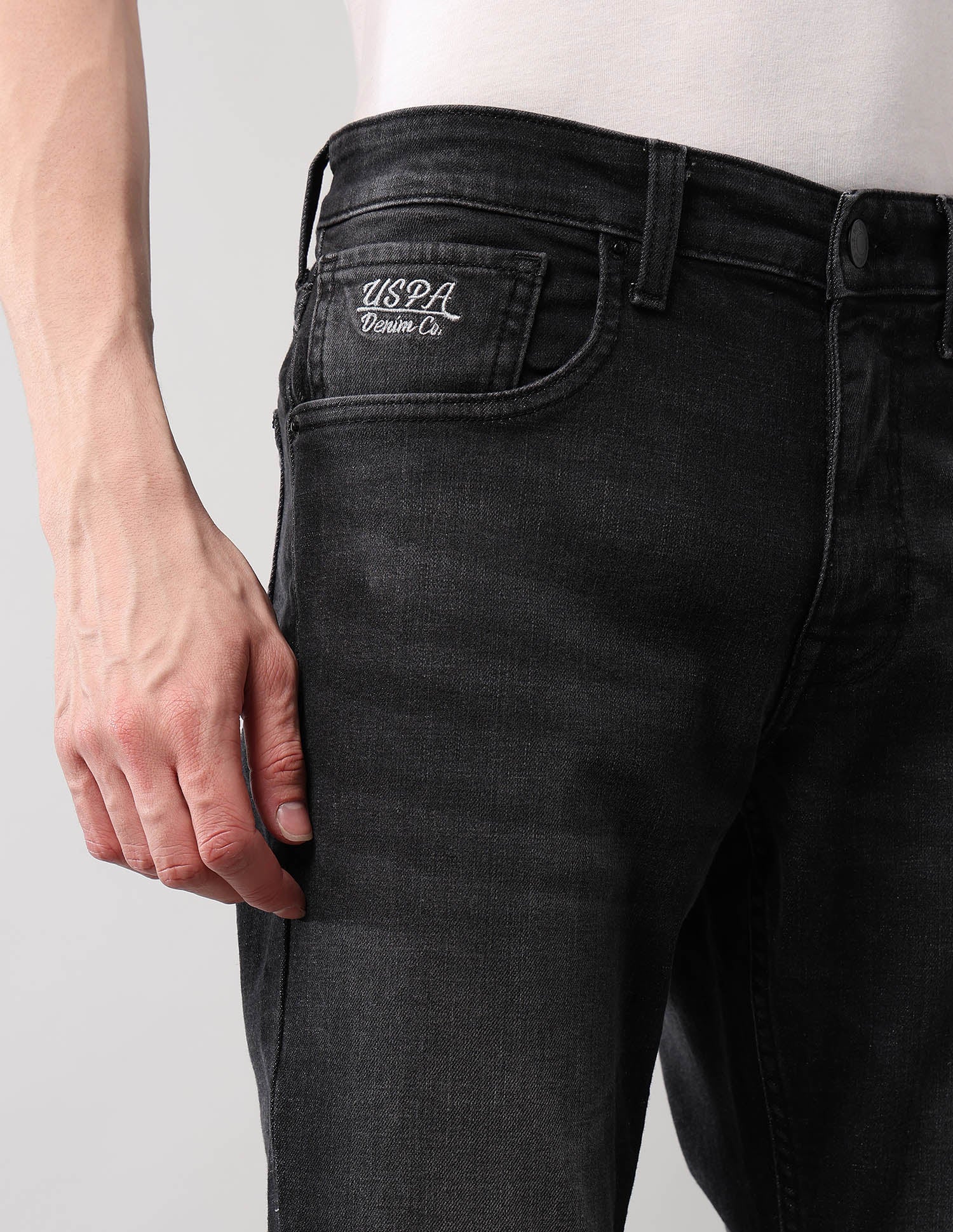 Brandon Slim Tapered Fit Black Jeans - Image 7