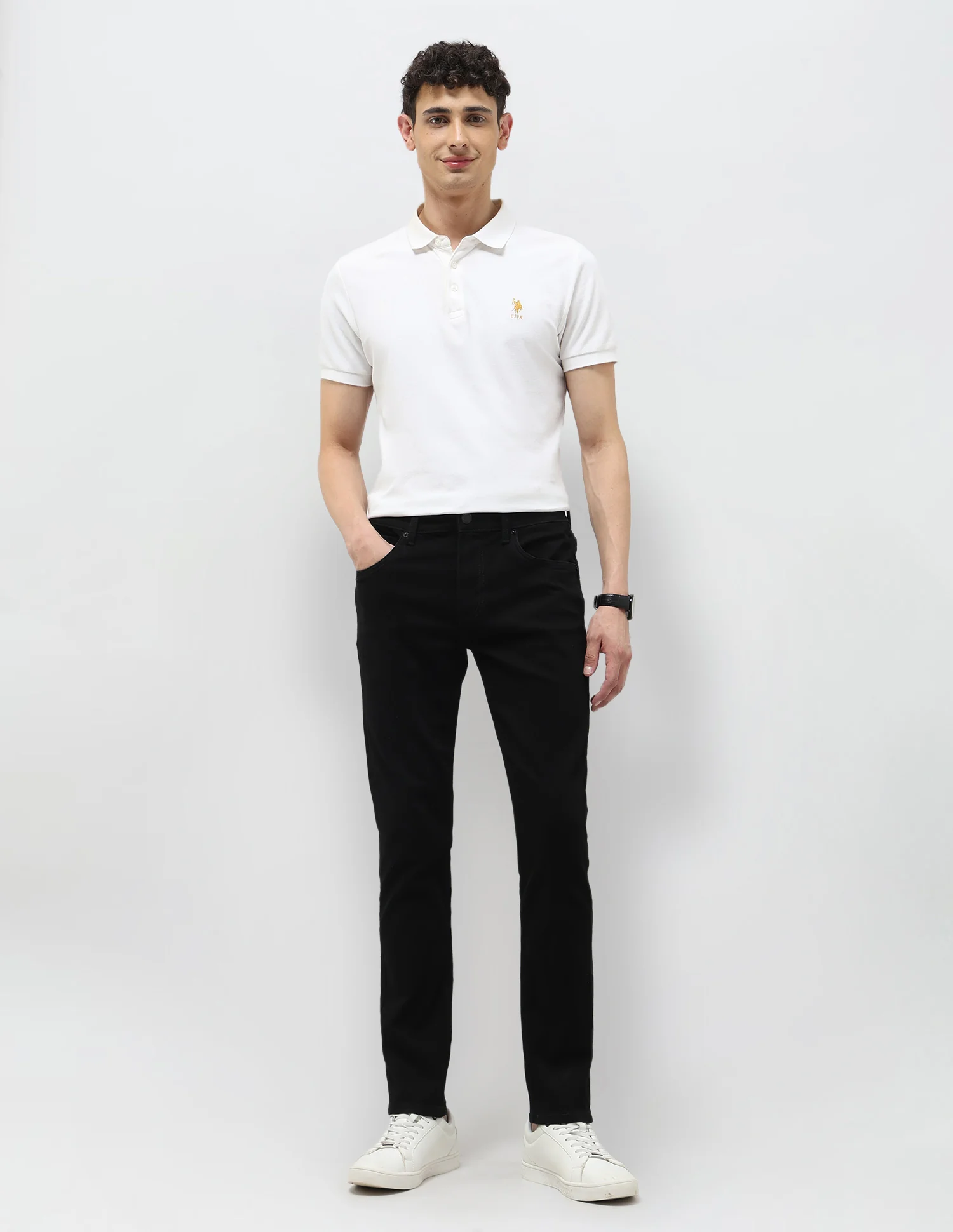 Brandon Slim Tapered Fit Black Jeans - Image 3