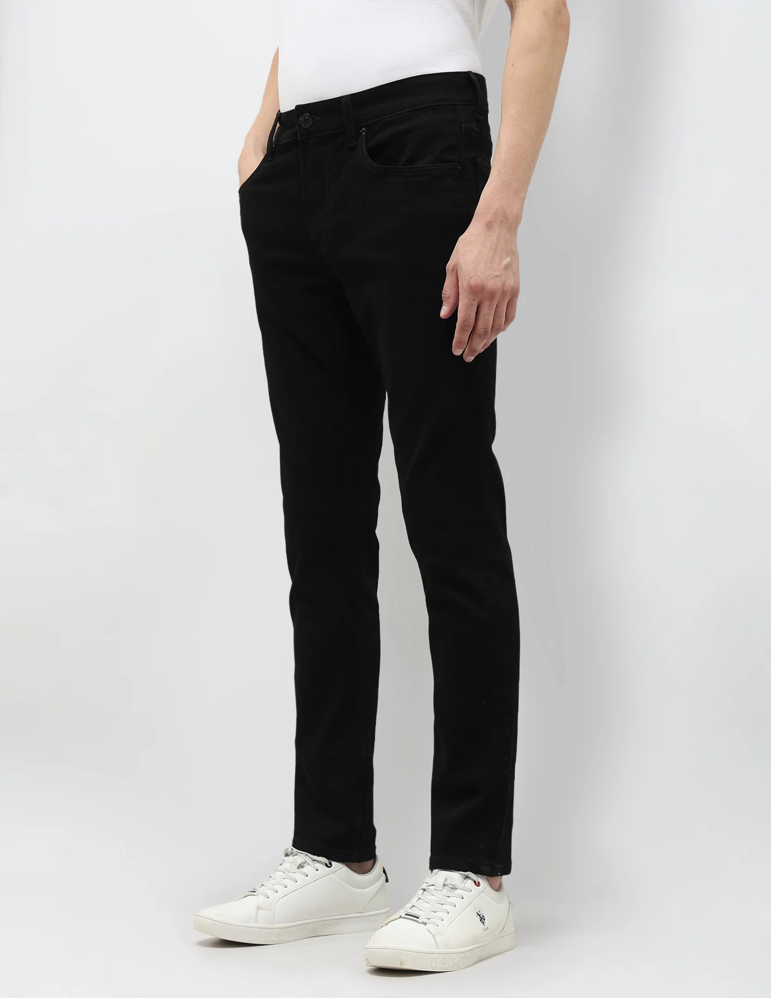 Brandon Slim Tapered Fit Black Jeans - Image 4