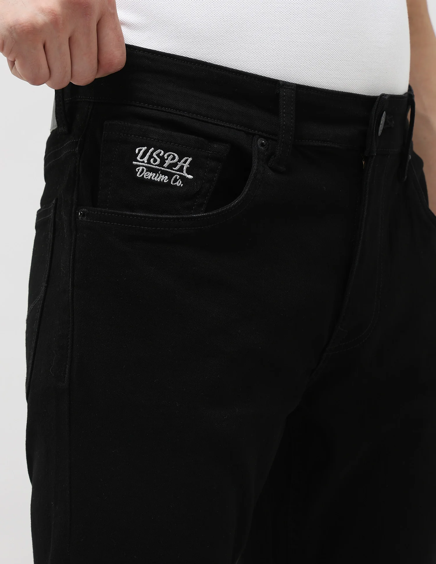 Brandon Slim Tapered Fit Black Jeans - Image 7