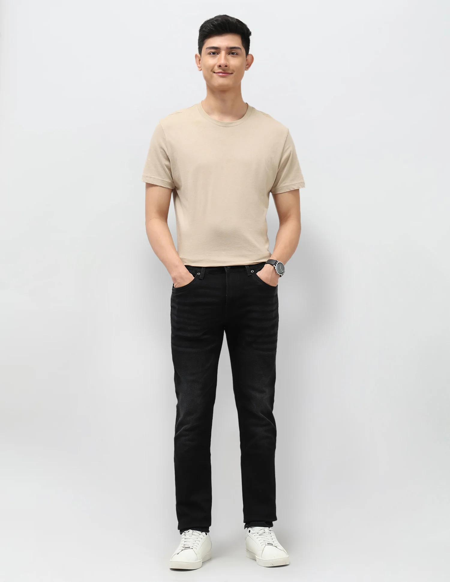 Brandon Slim Tapered Fit Black Jeans - Image 3