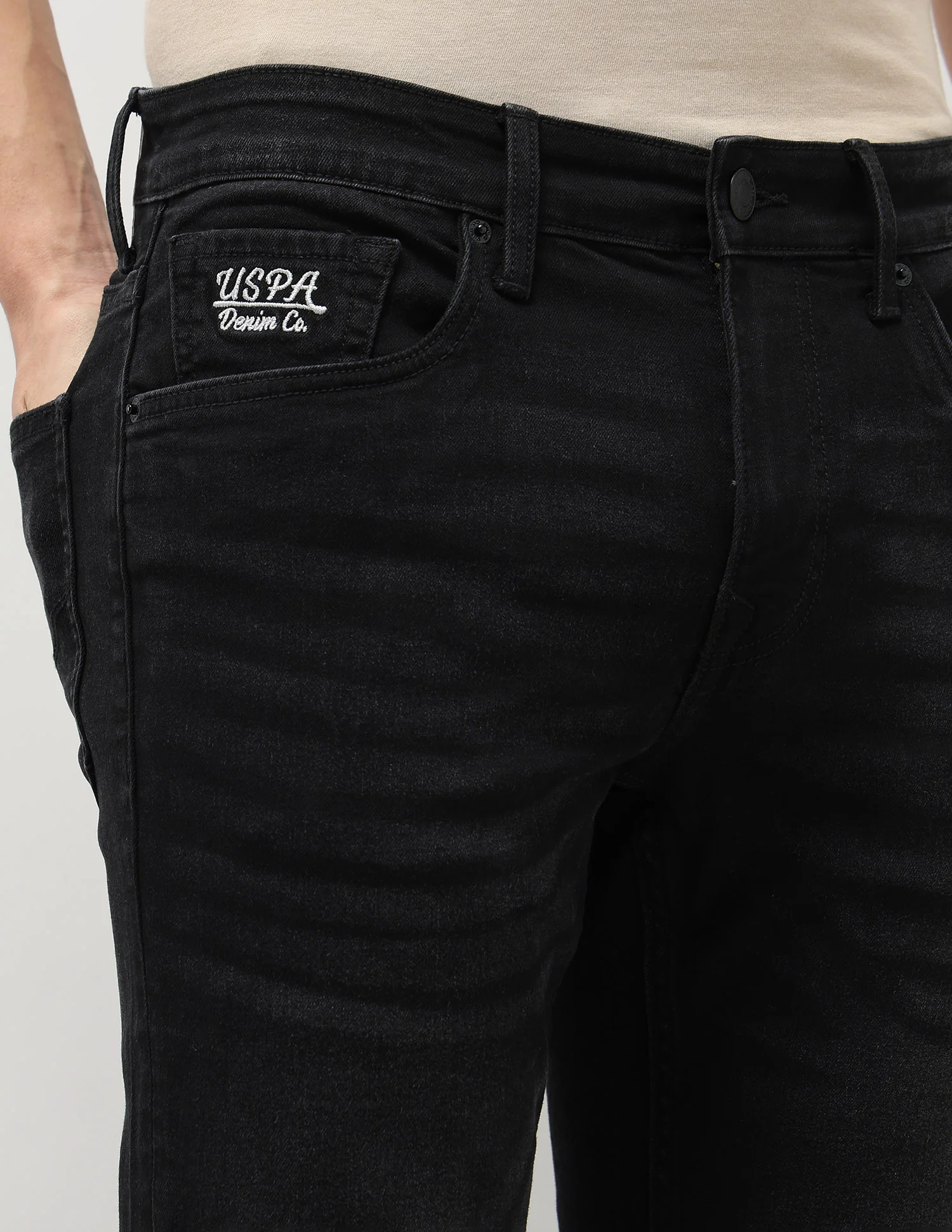 Brandon Slim Tapered Fit Black Jeans - Image 7