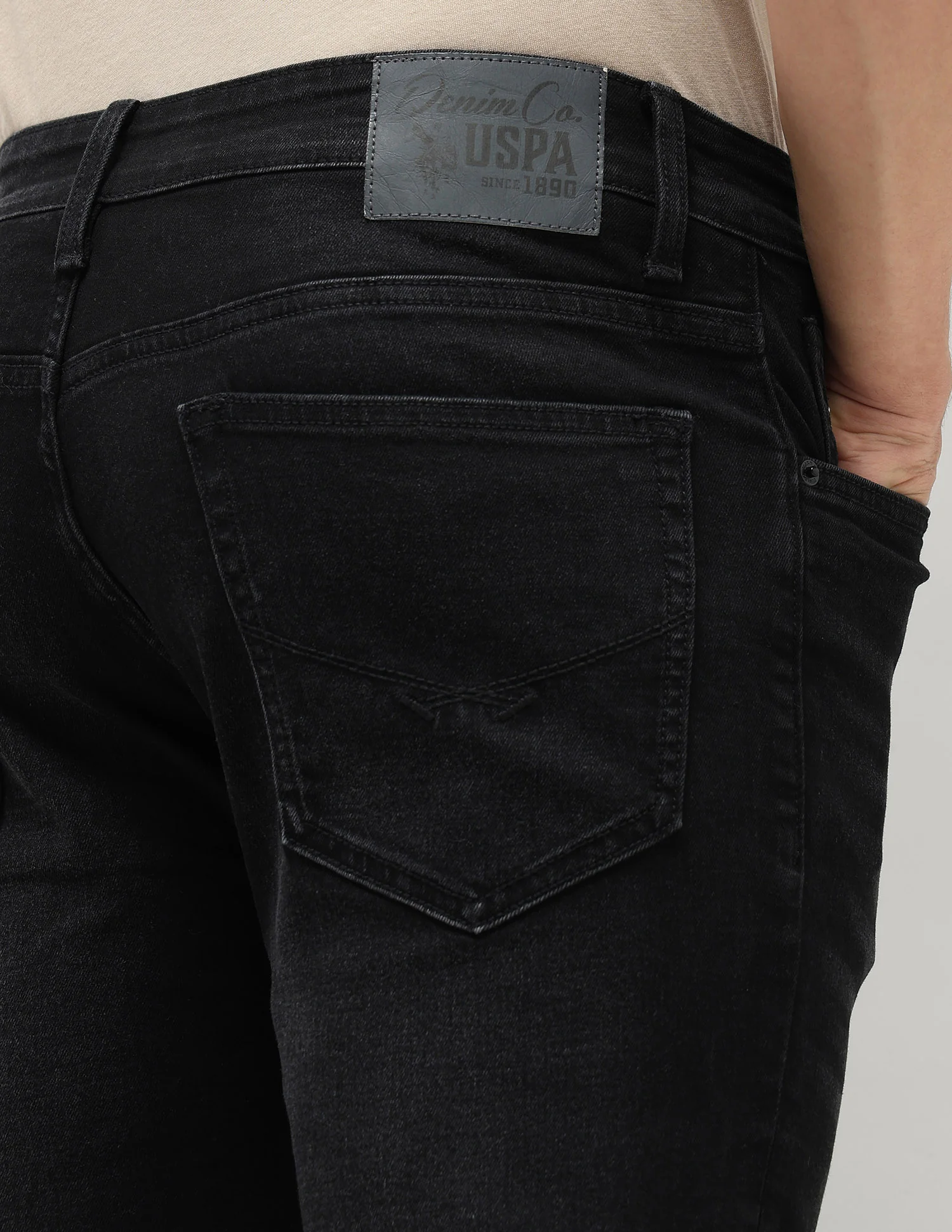 Brandon Slim Tapered Fit Black Jeans - Image 8