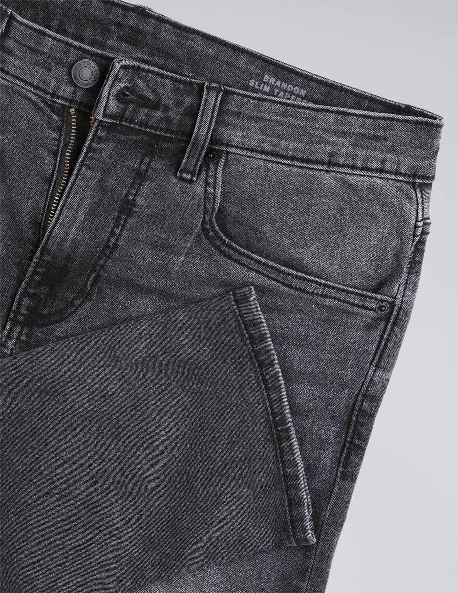 Brandon Slim Tapered Fit Black Jeans - Image 2