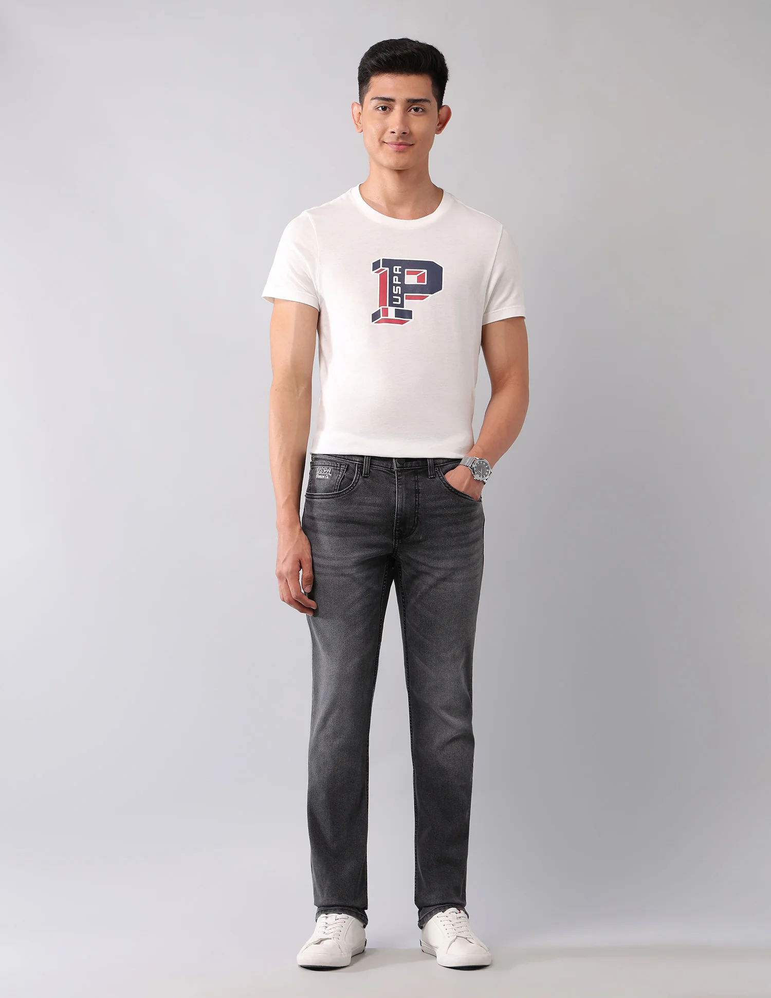 Brandon Slim Tapered Fit Black Jeans - Image 3