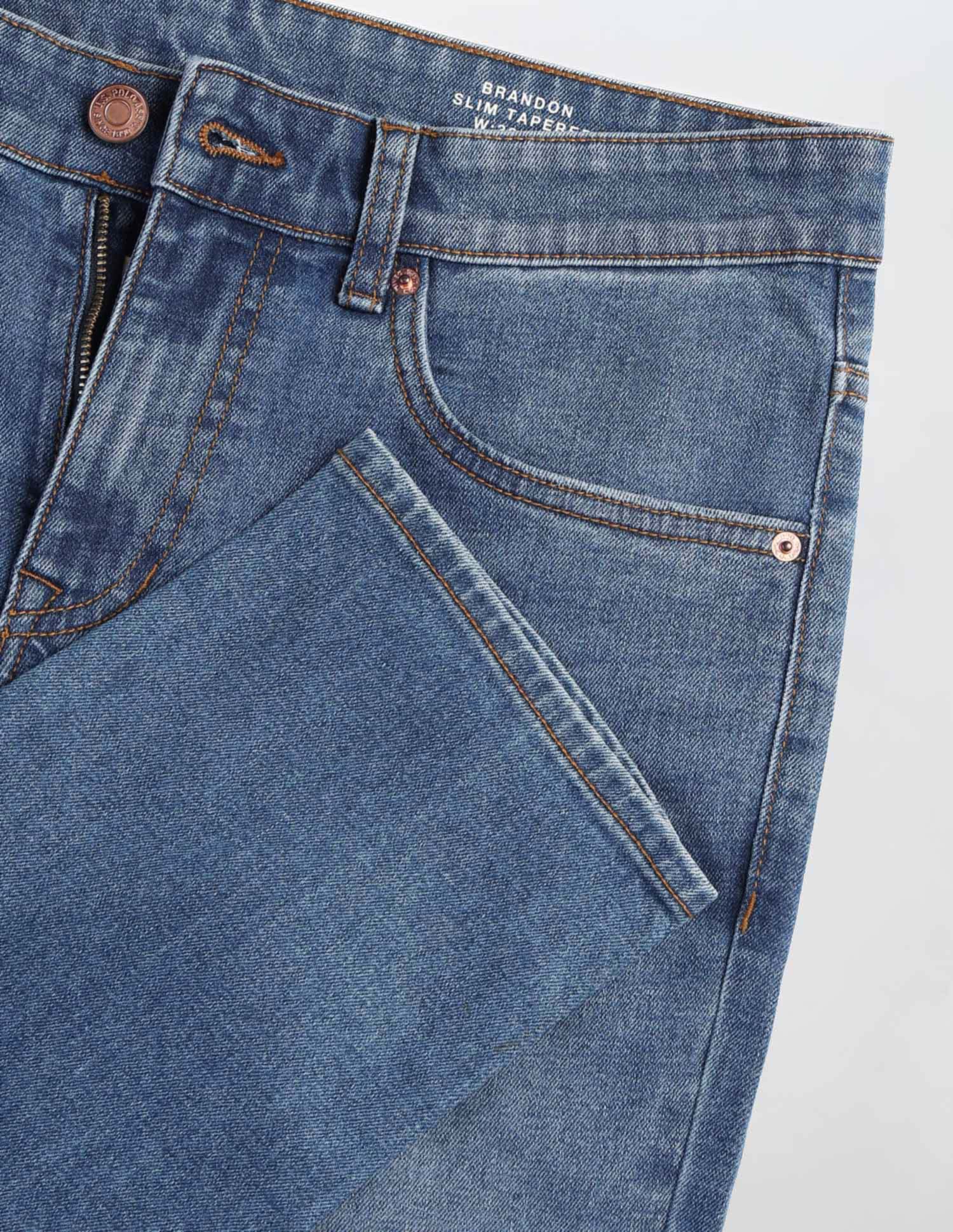 Brandon Slim Tapered Fit Blue Jeans - Image 2