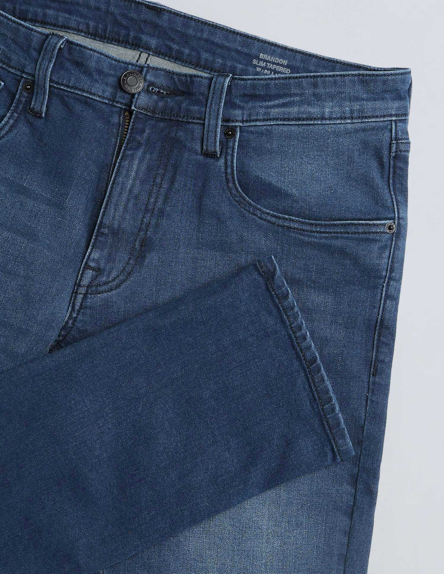 Brandon Slim Tapered Fit Blue Jeans - Image 2