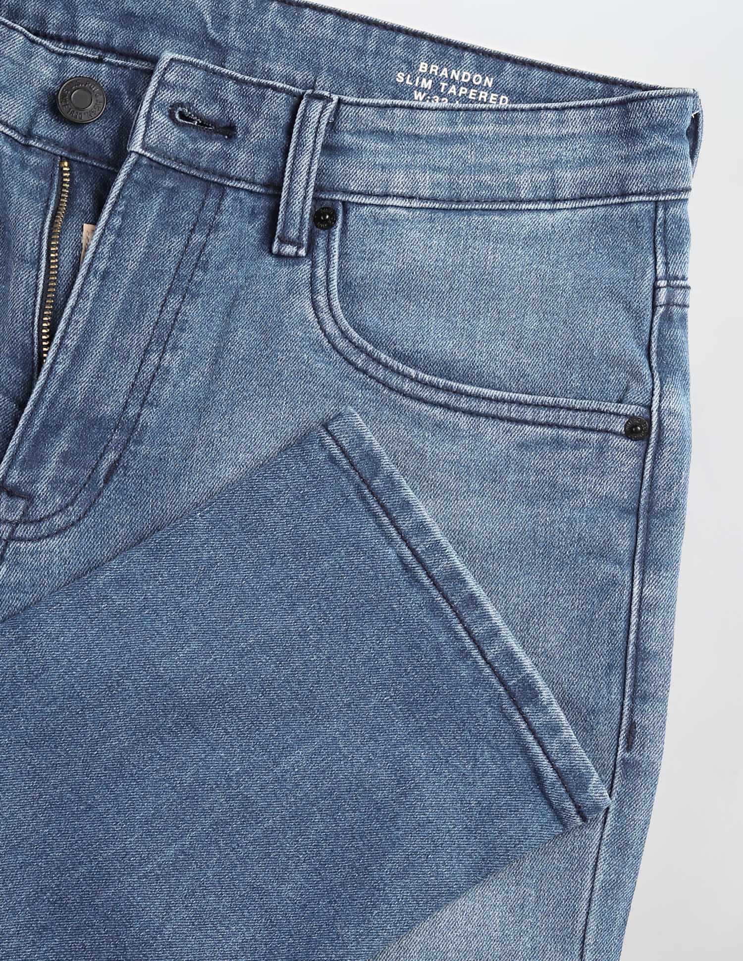 Brandon Slim Tapered Fit Blue Jeans - Image 2