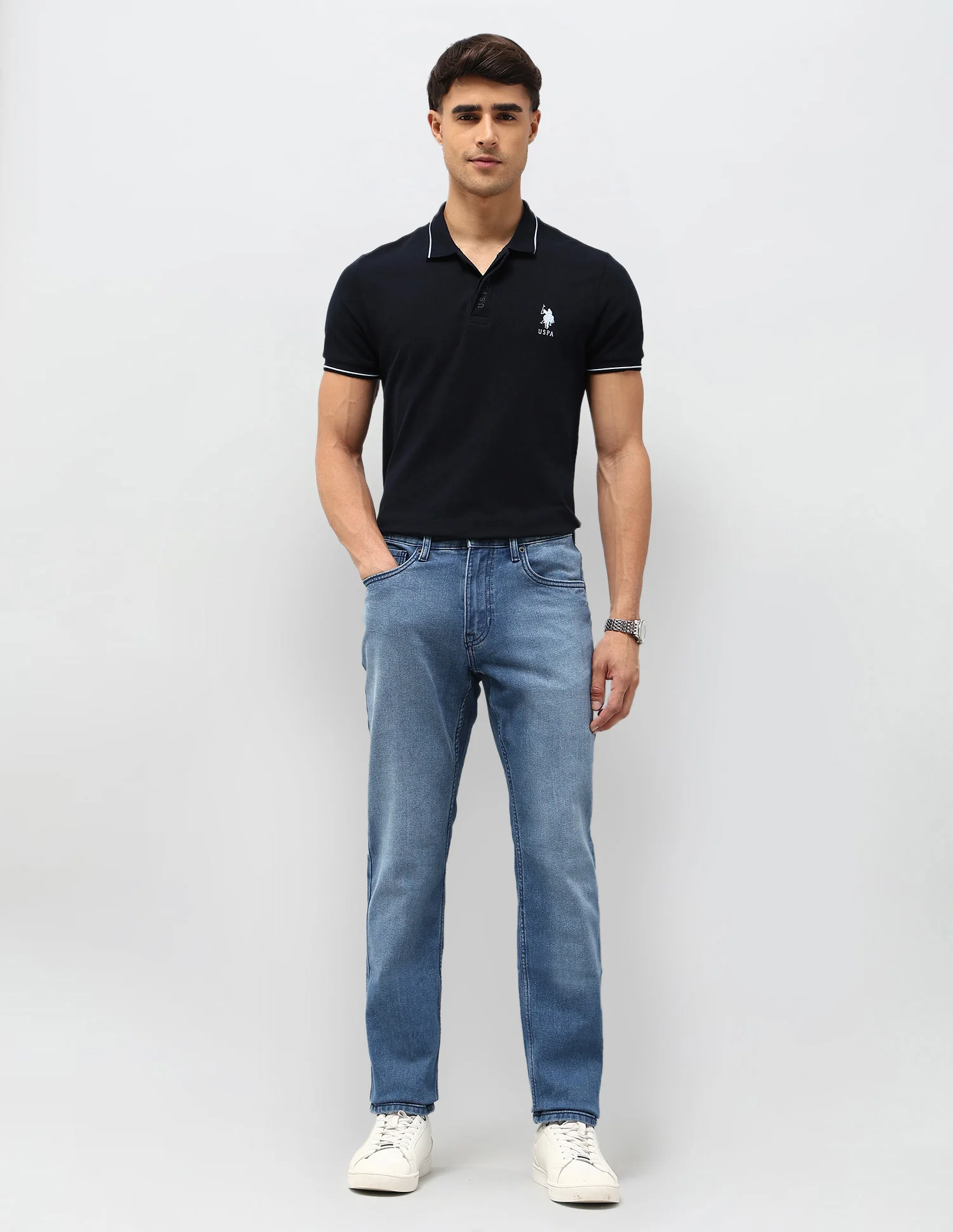 Brandon Slim Tapered Fit Blue Jeans - Image 3