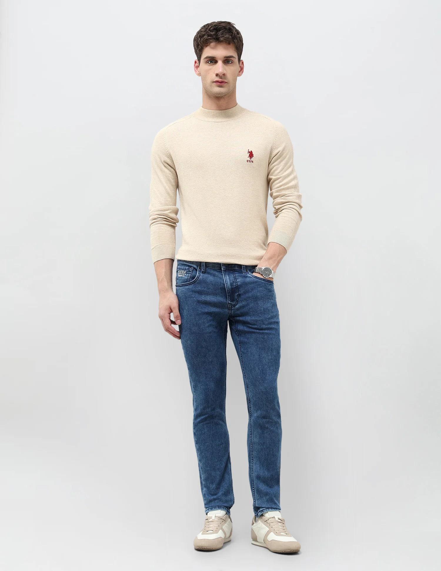 Brandon Slim Tapered Fit Blue Jeans - Image 3