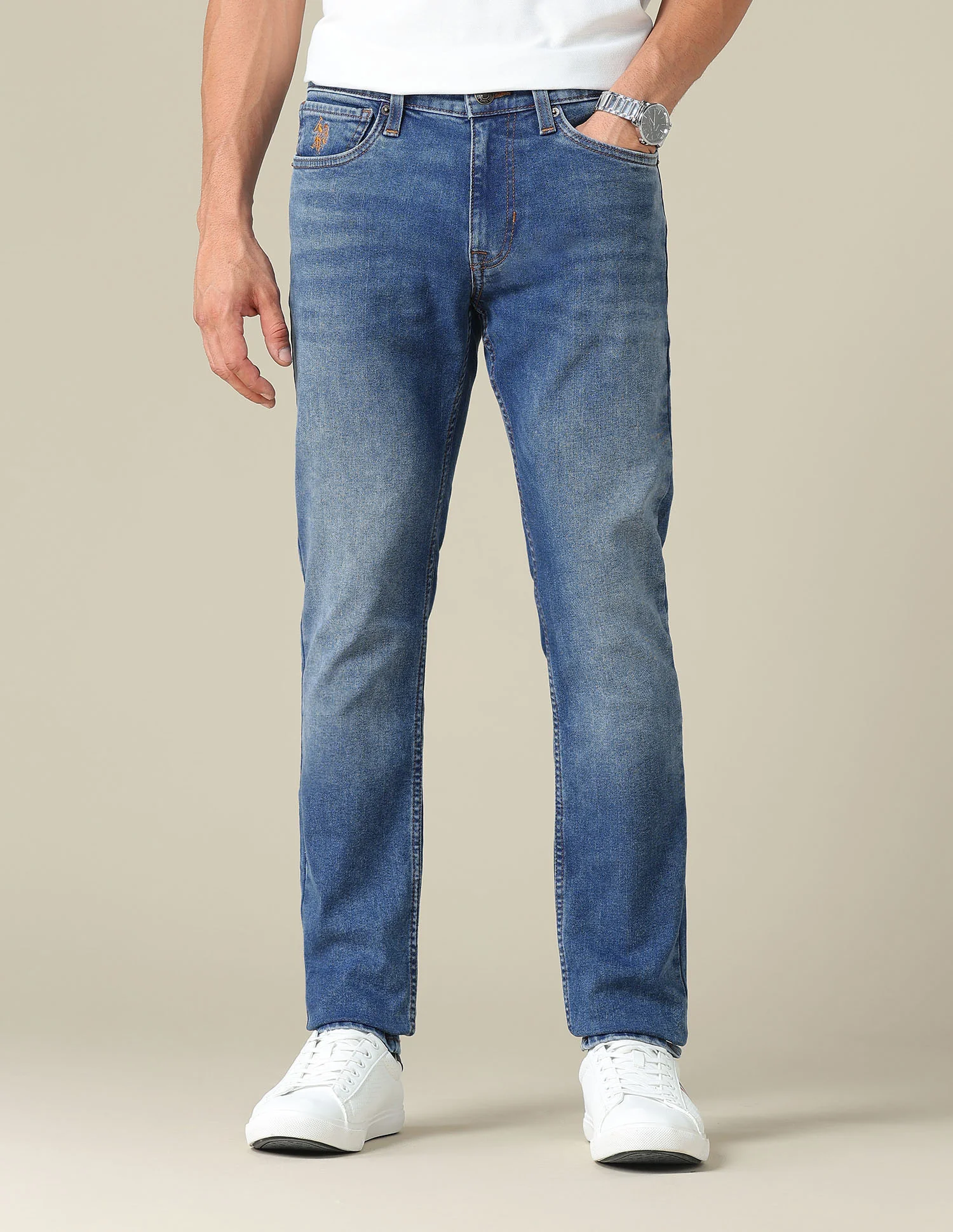 Brandon Slim Tapered Fit Blue Jeans