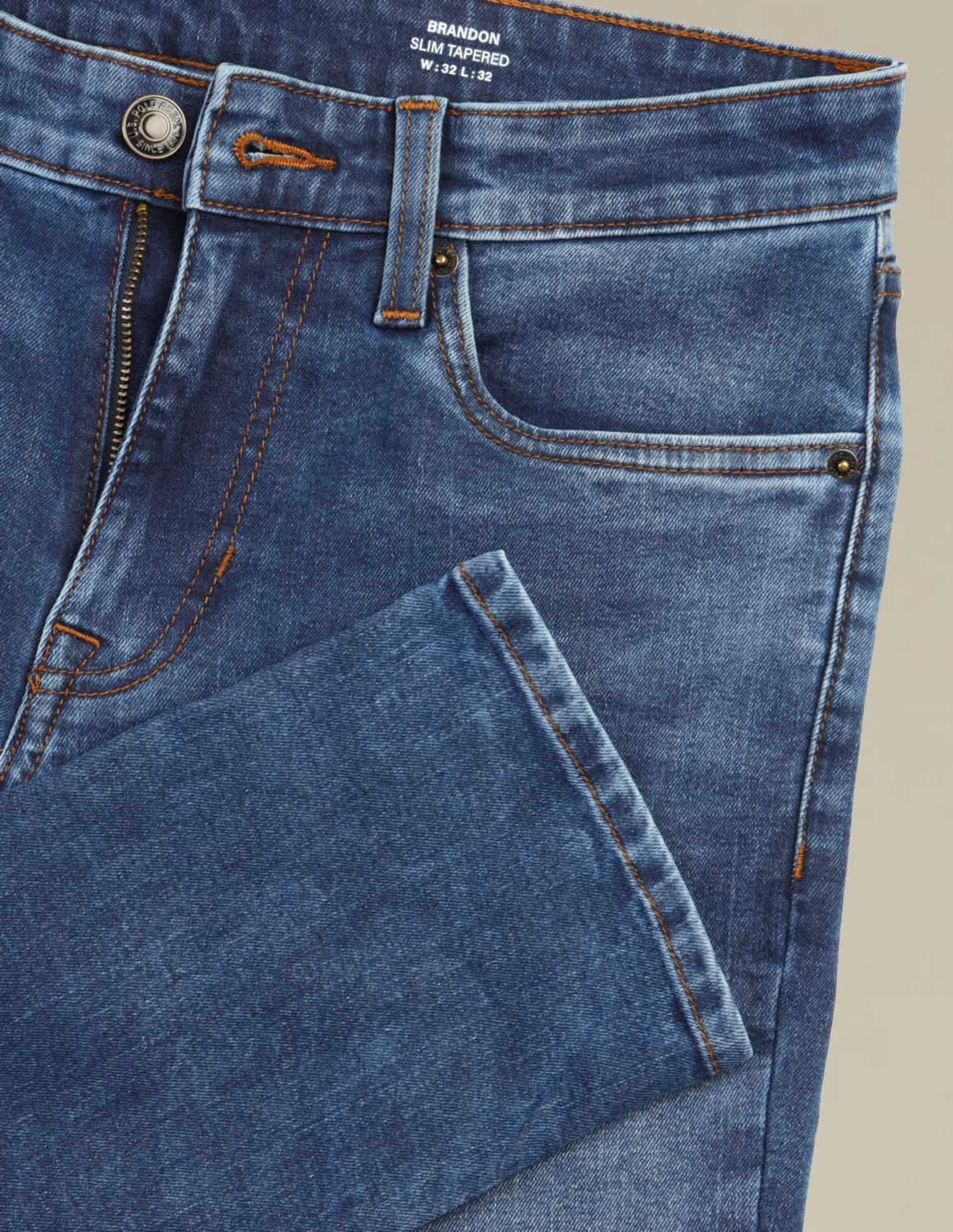 Brandon Slim Tapered Fit Blue Jeans - Image 2