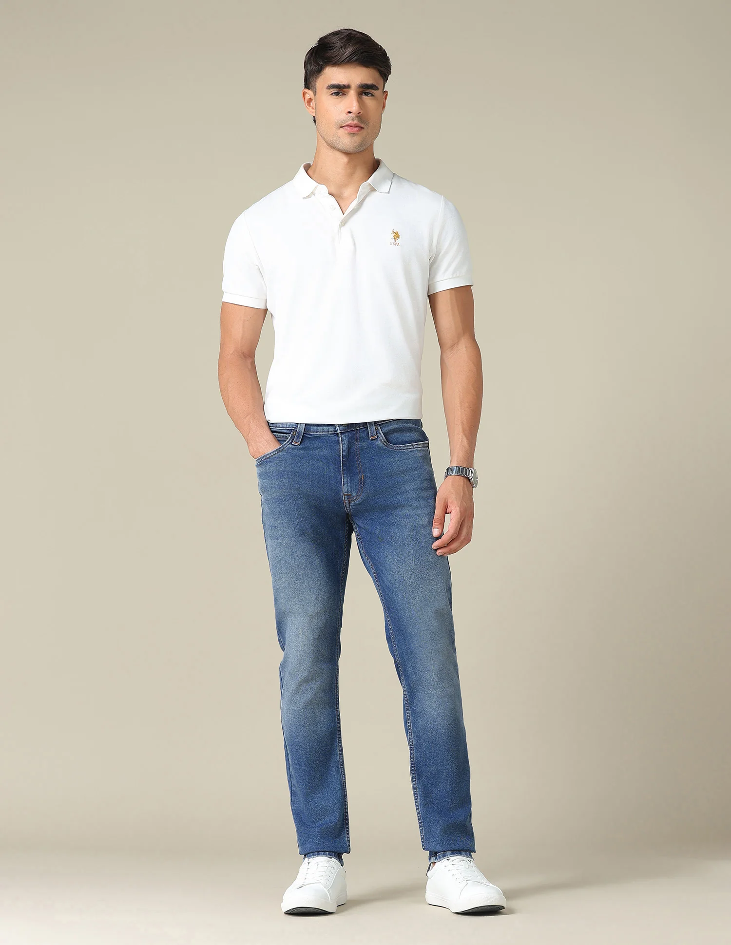 Brandon Slim Tapered Fit Blue Jeans - Image 3