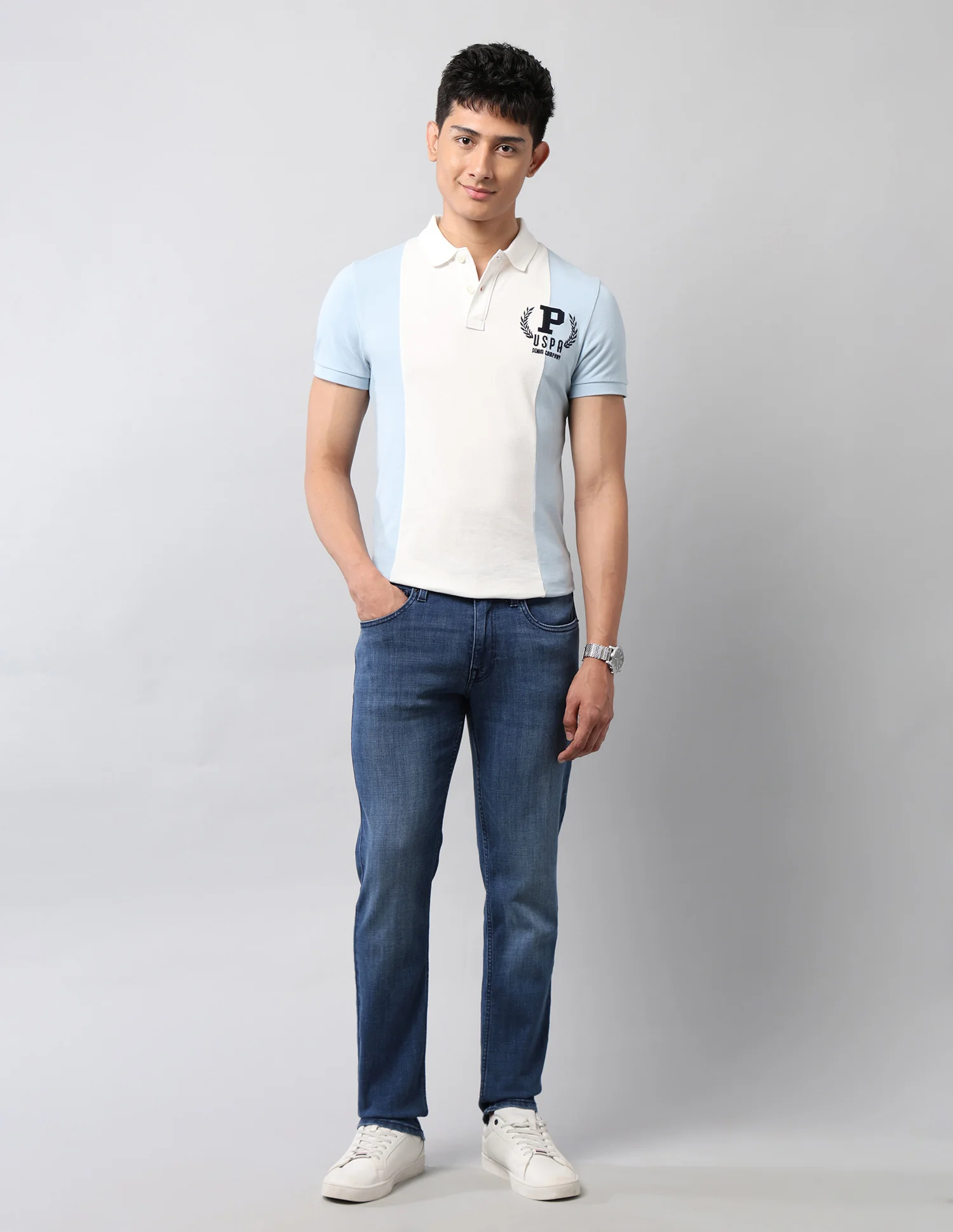 Brandon Slim Tapered Fit Blue Jeans - Image 3
