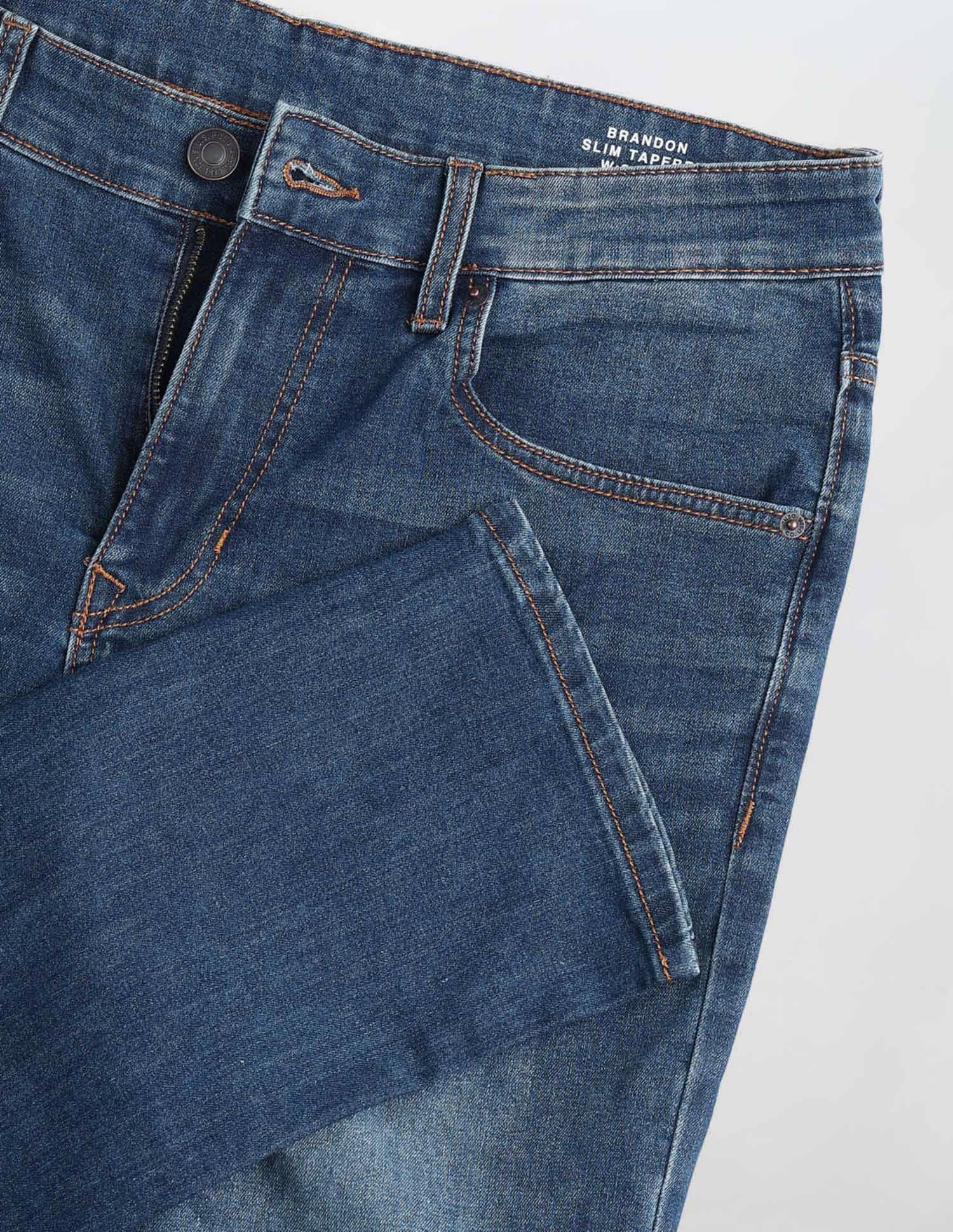 Brandon Slim Tapered Fit Blue Jeans - Image 2