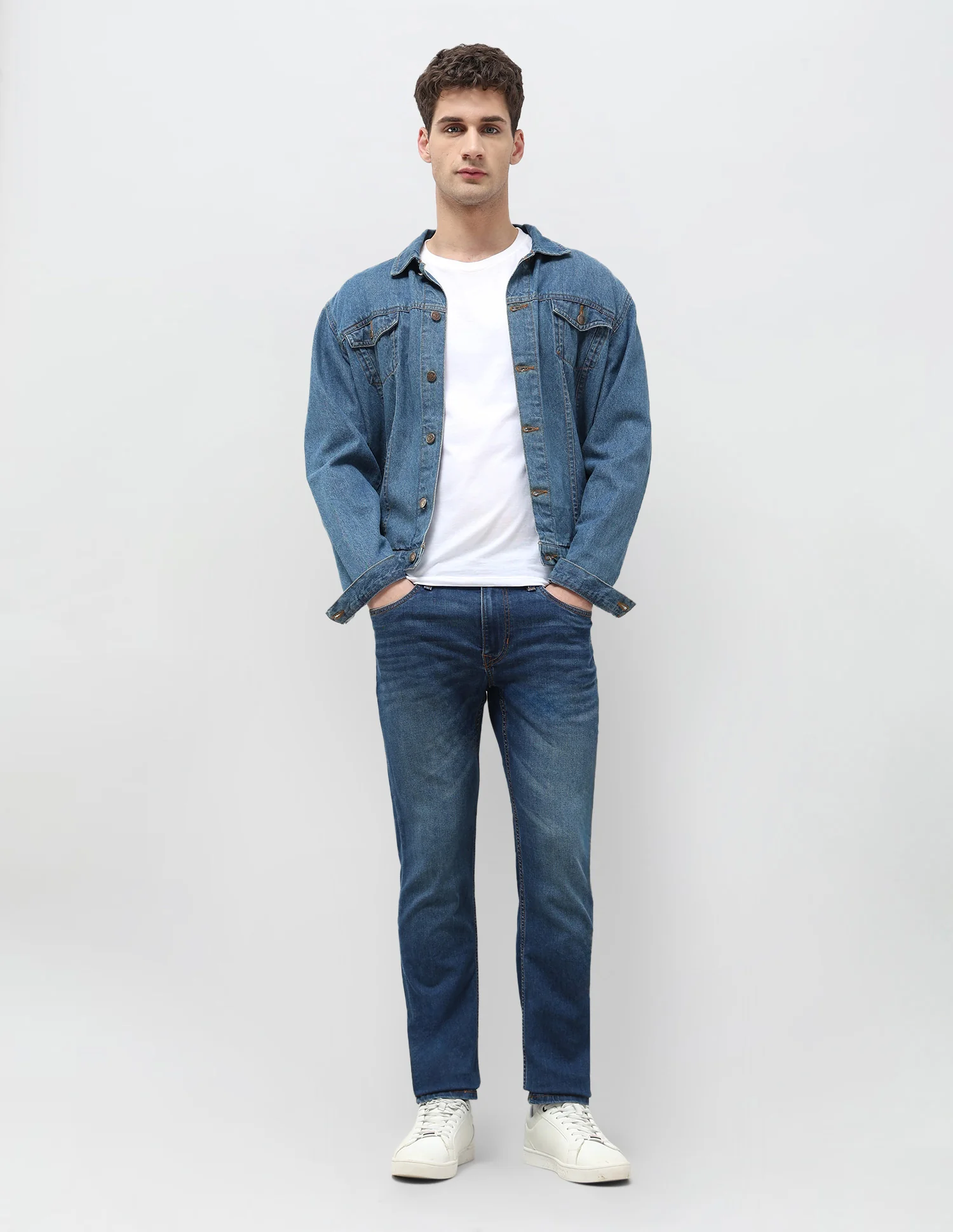Brandon Slim Tapered Fit Blue Jeans - Image 3