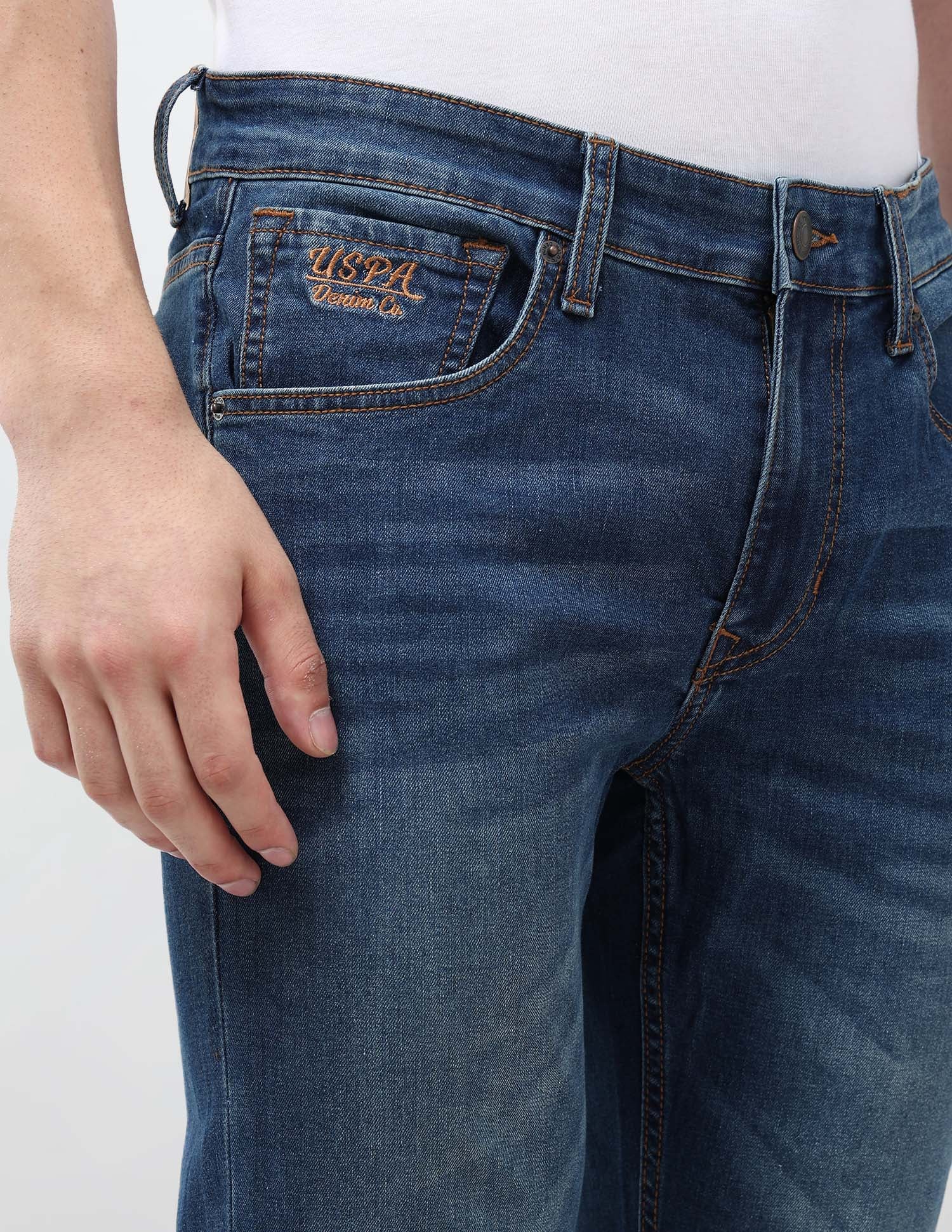 Brandon Slim Tapered Fit Blue Jeans - Image 7