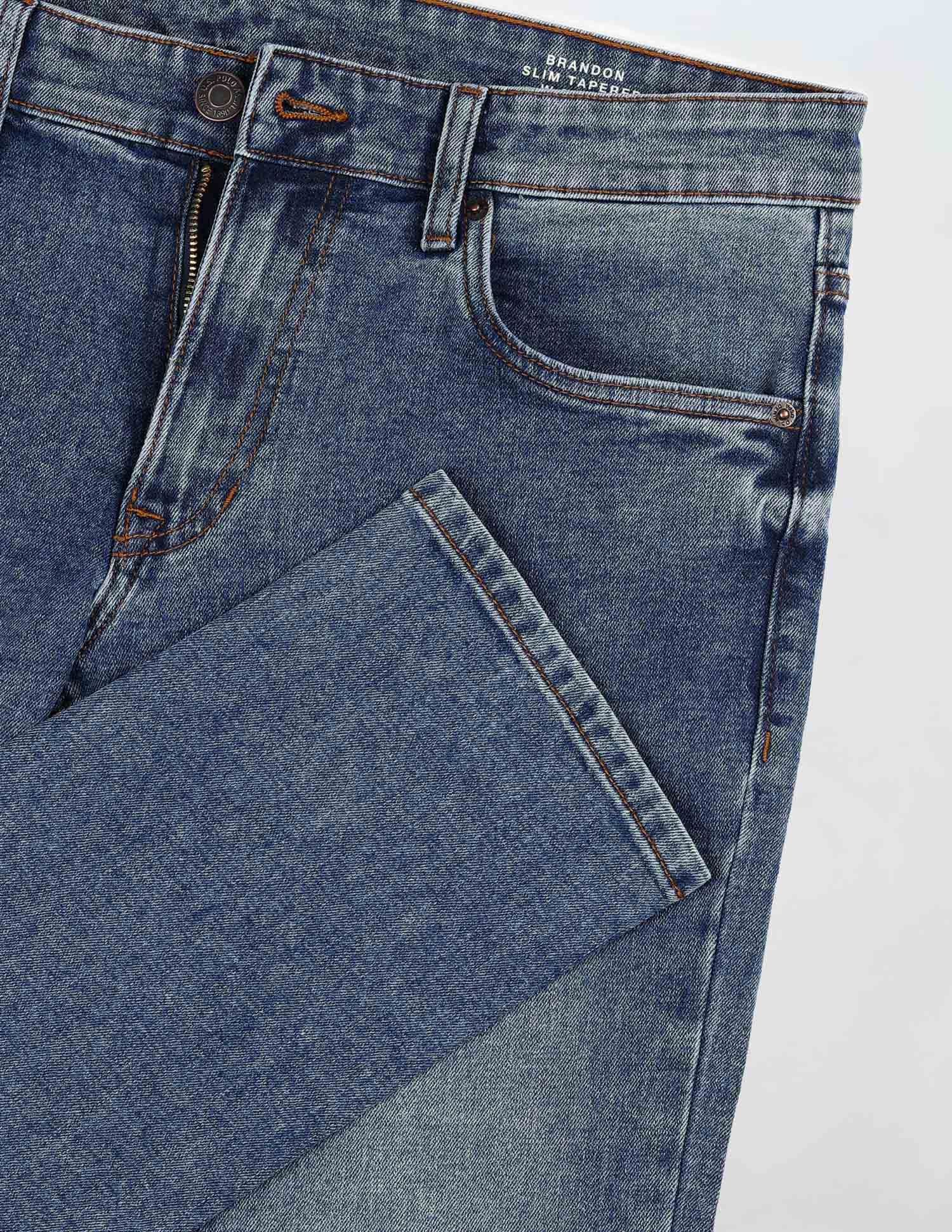 Brandon Slim Tapered Fit Blue Jeans - Image 2