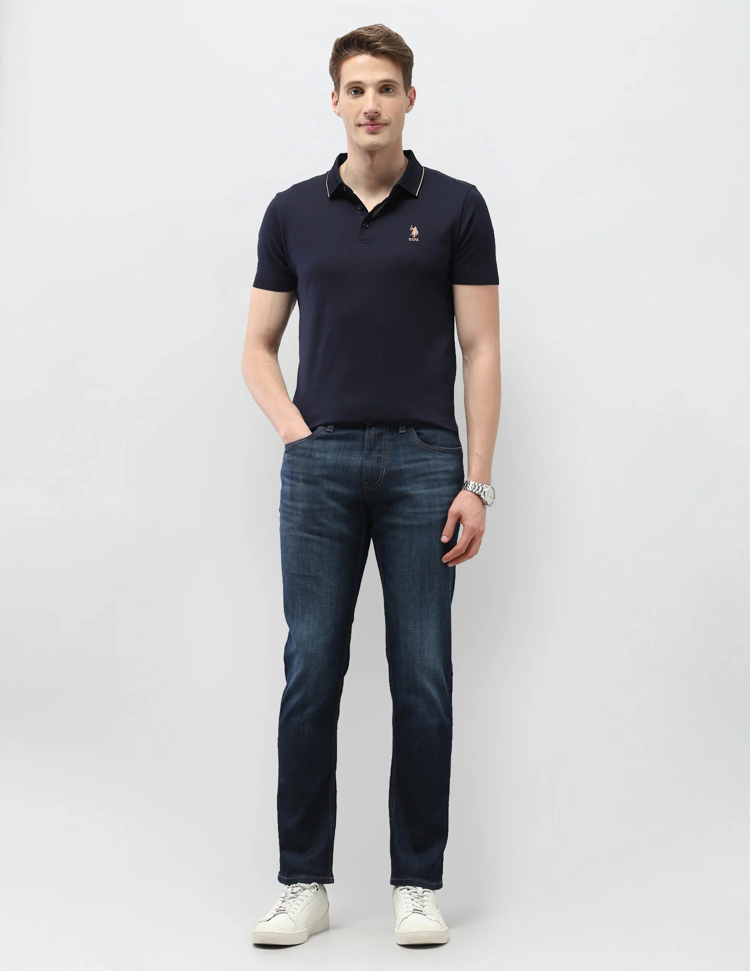 Brandon Slim Tapered Fit Blue Jeans - Image 3