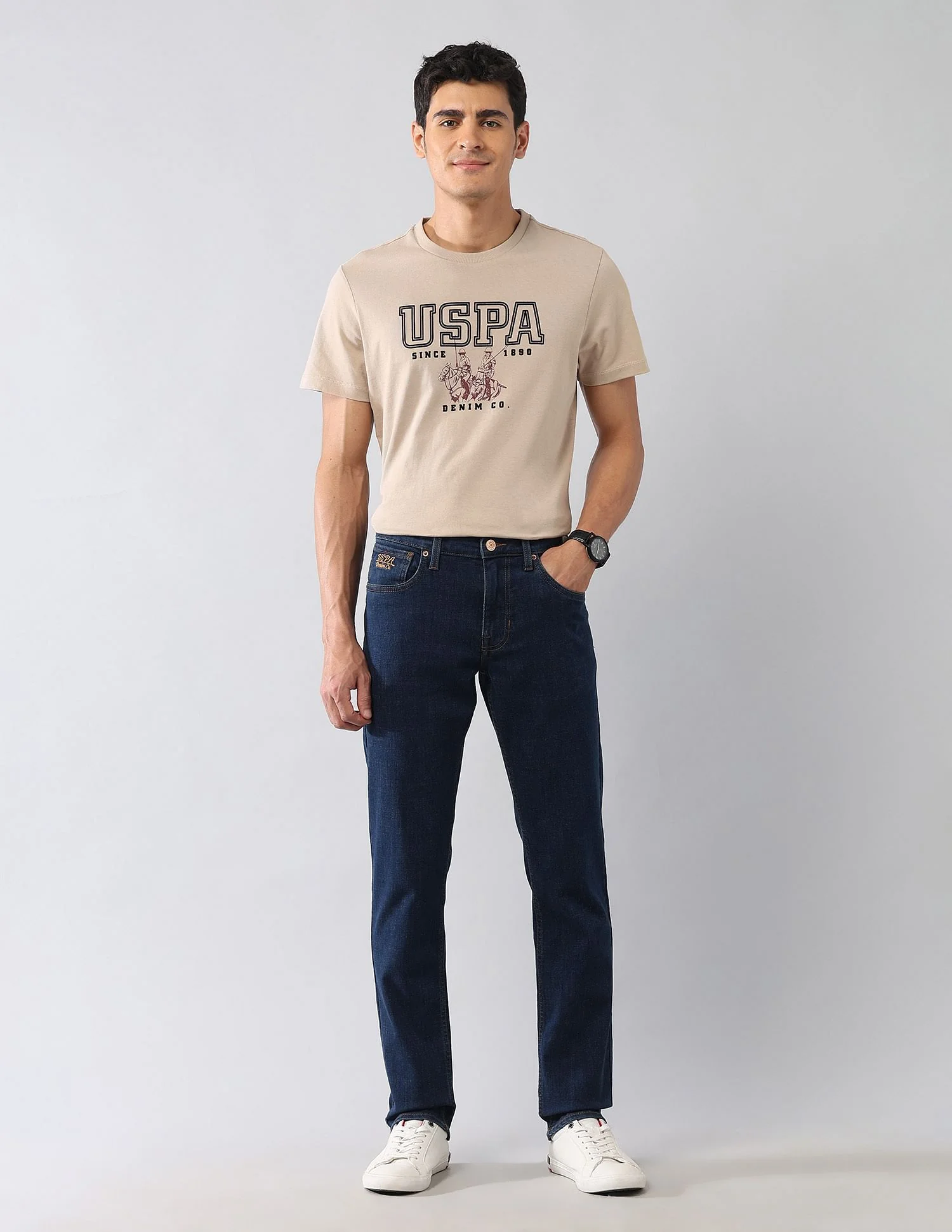 Brandon Slim Tapered Fit Blue Jeans - Image 3