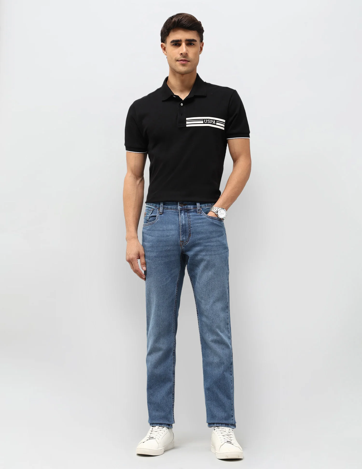 Brandon Slim Tapered Fit Blue Jeans - Image 3