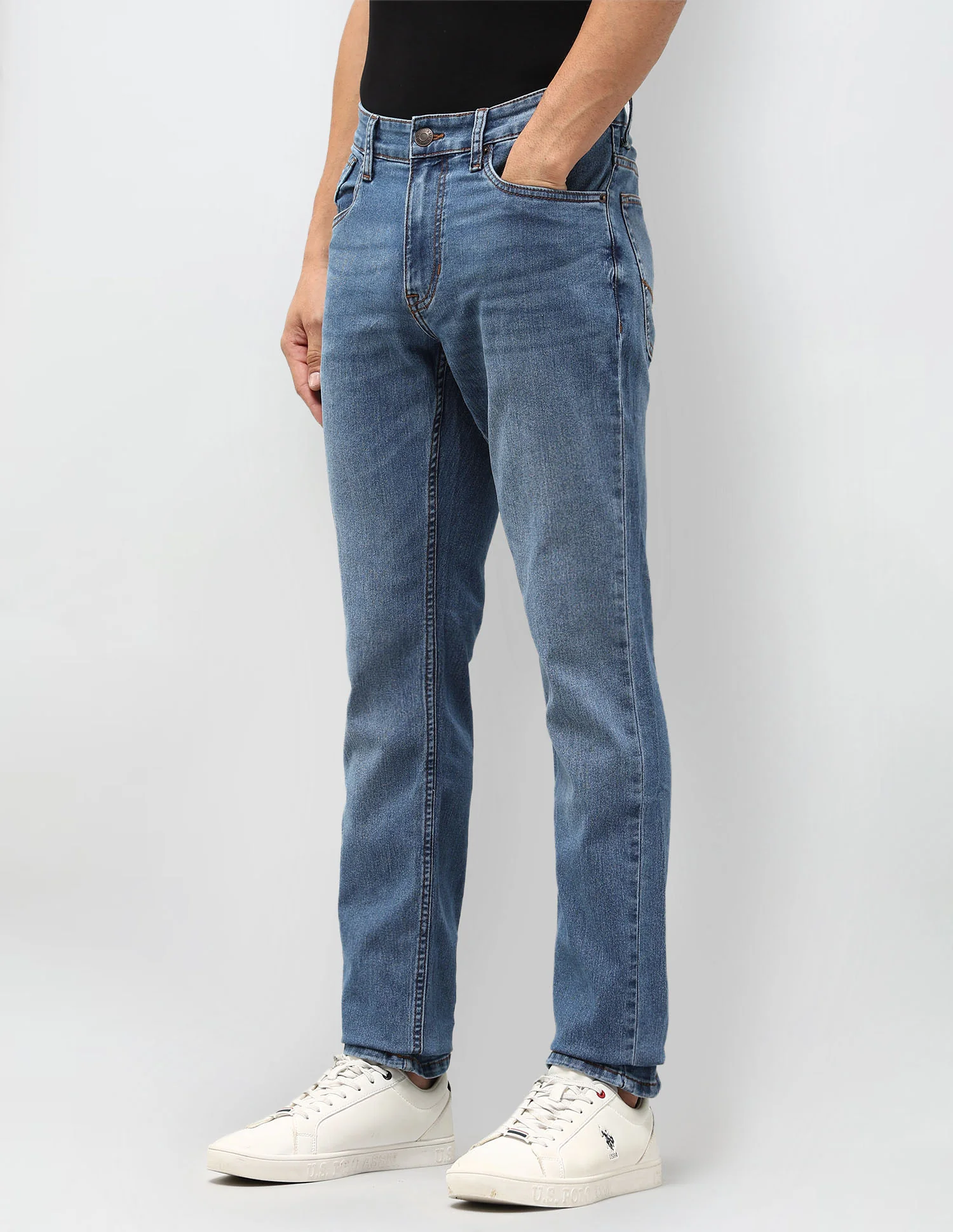 Brandon Slim Tapered Fit Blue Jeans - Image 4