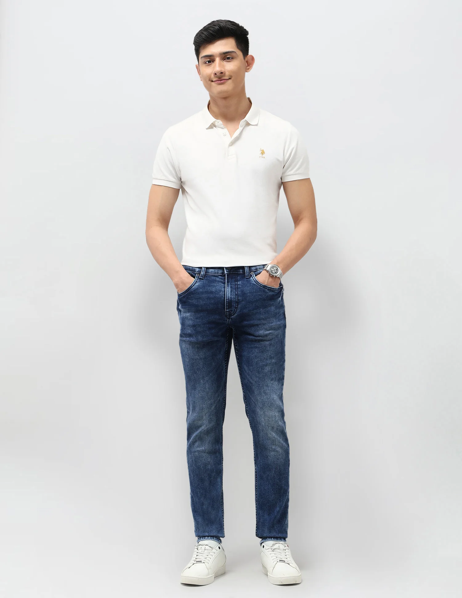 Brandon Slim Tapered Fit Blue Jeans - Image 3