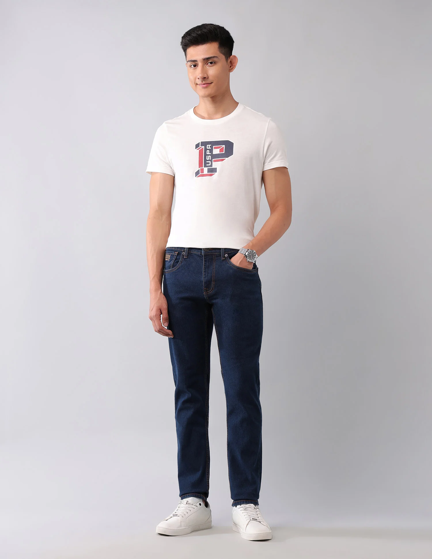 Brandon Slim Tapered Fit Blue Jeans - Image 3