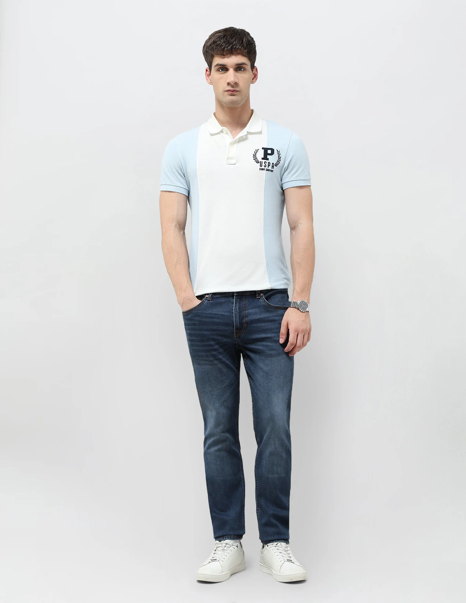 Brandon Slim Tapered Fit Blue Jeans - Image 3