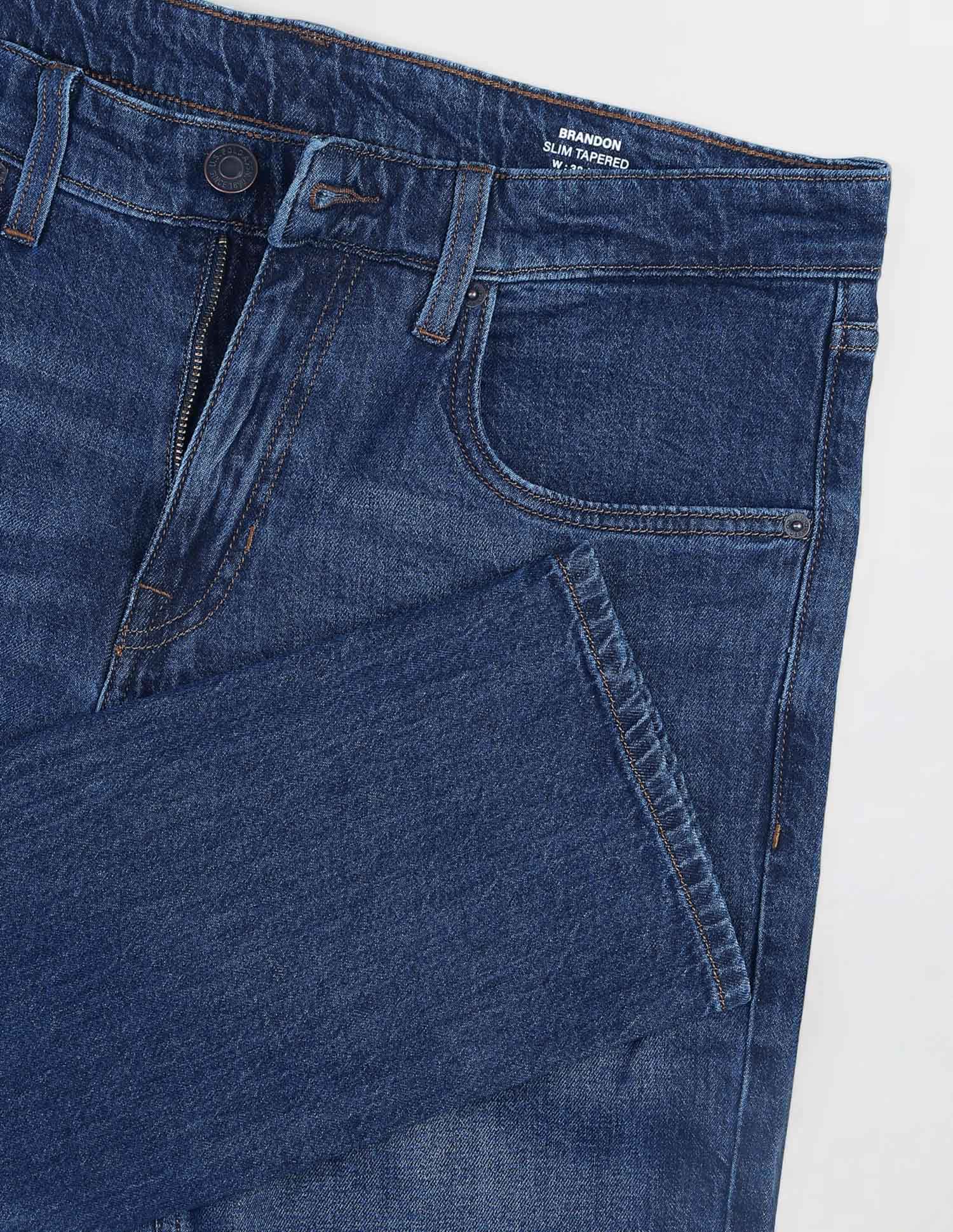 Brandon Slim Tapered Fit Blue Jeans - Image 2
