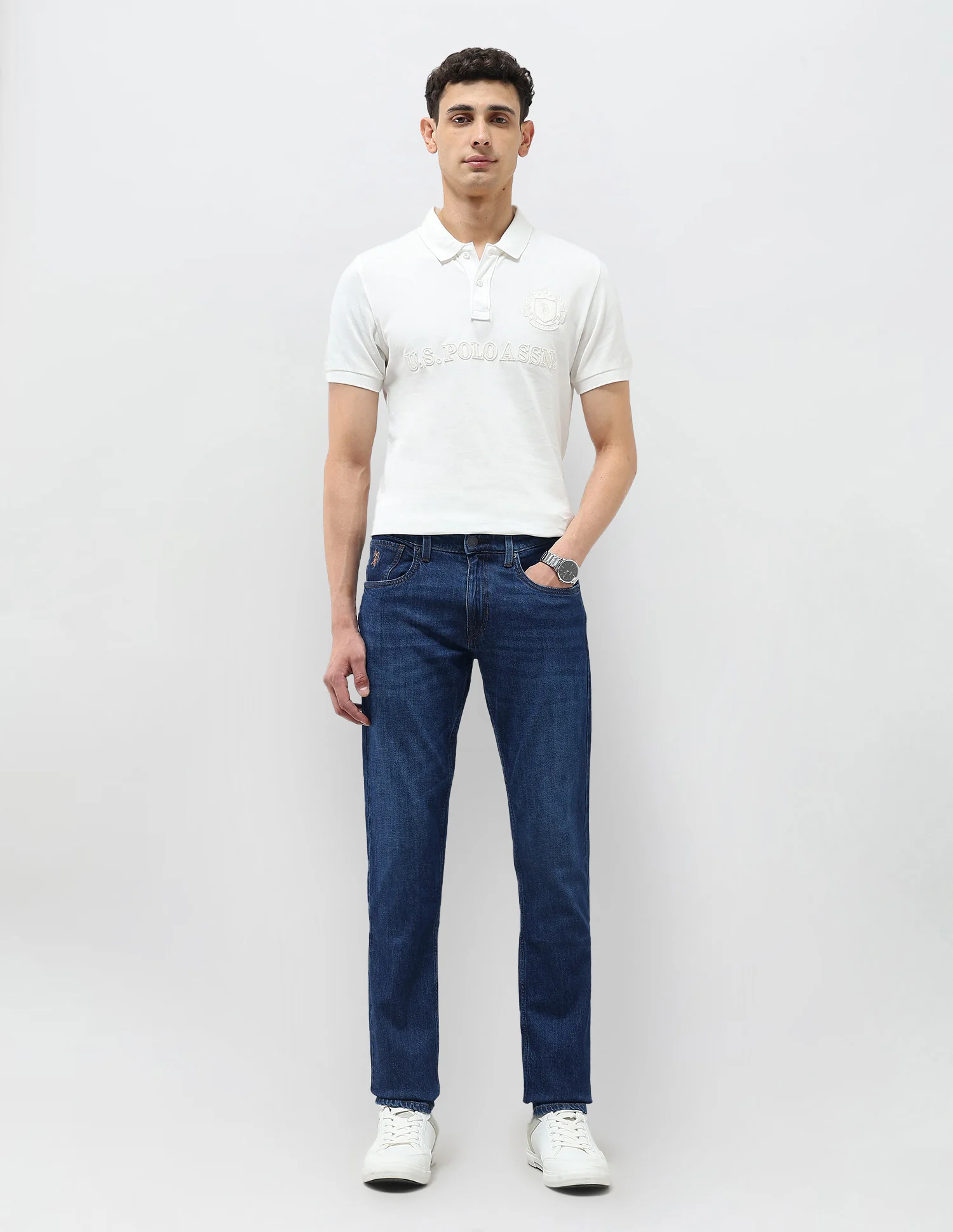Brandon Slim Tapered Fit Blue Jeans - Image 3