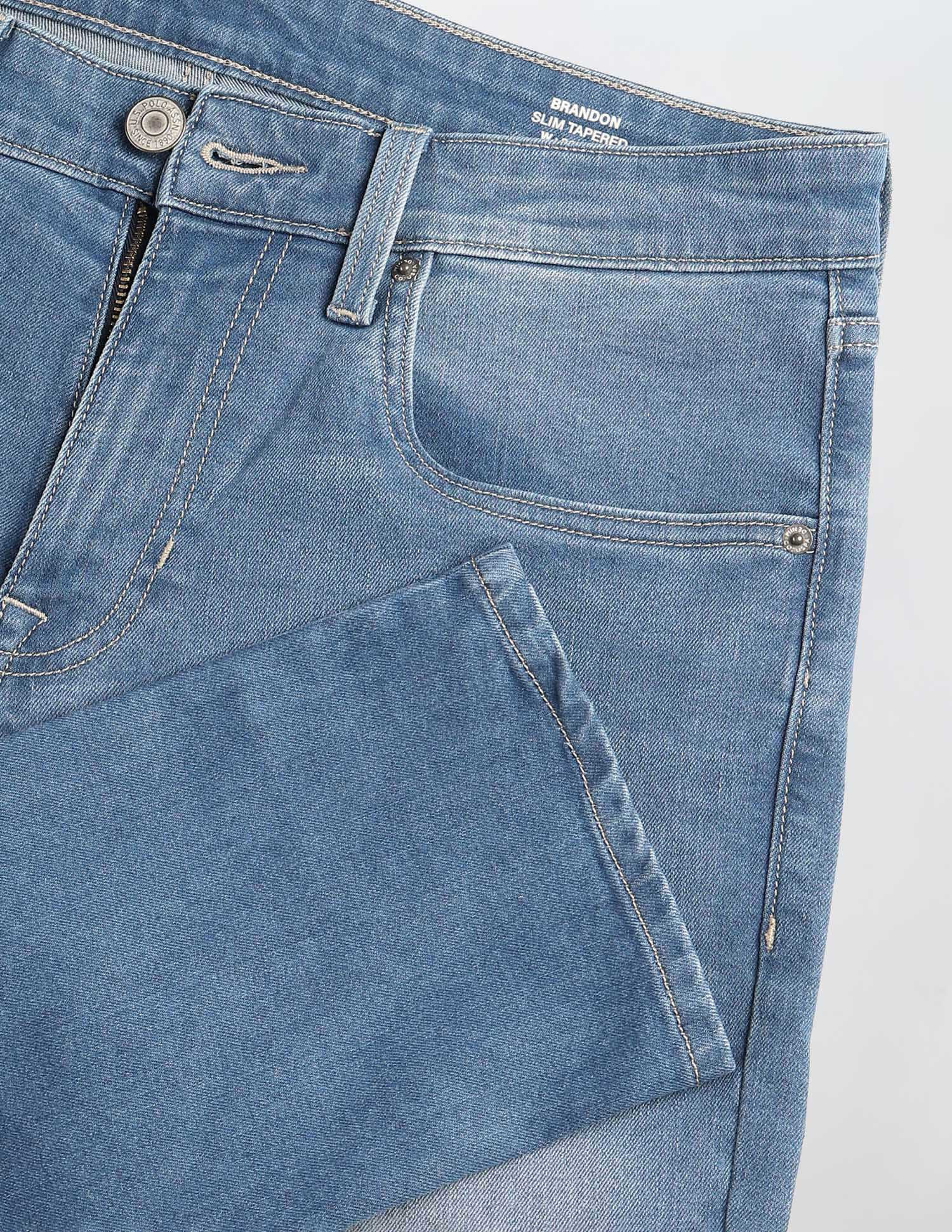 Brandon Slim Tapered Fit Blue Jeans - Image 2