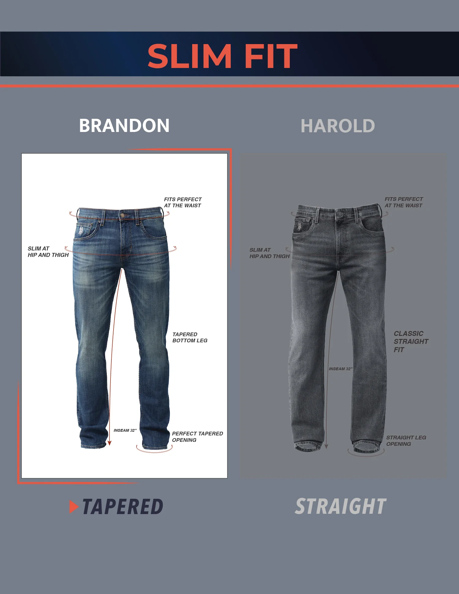 Brandon Slim Tapered Fit Blue Jeans - Image 9