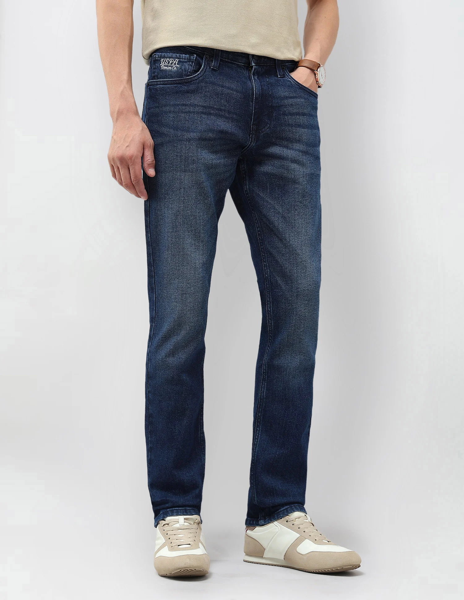 Brandon Slim Tapered Fit Blue Jeans