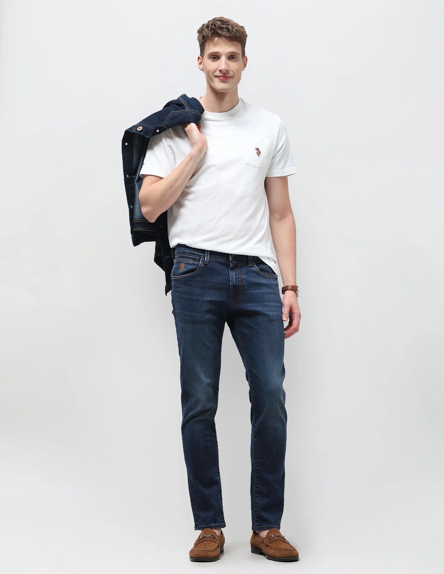 Brandon Slim Tapered Fit Blue Jeans - Image 3