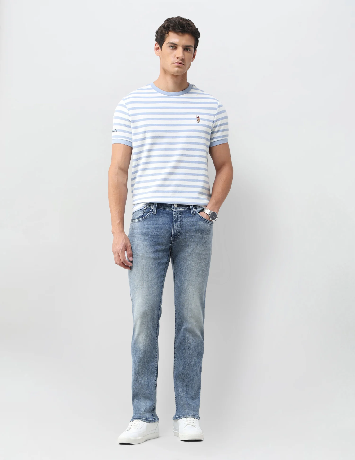 Brandon Slim Tapered Fit Blue Jeans - Image 3