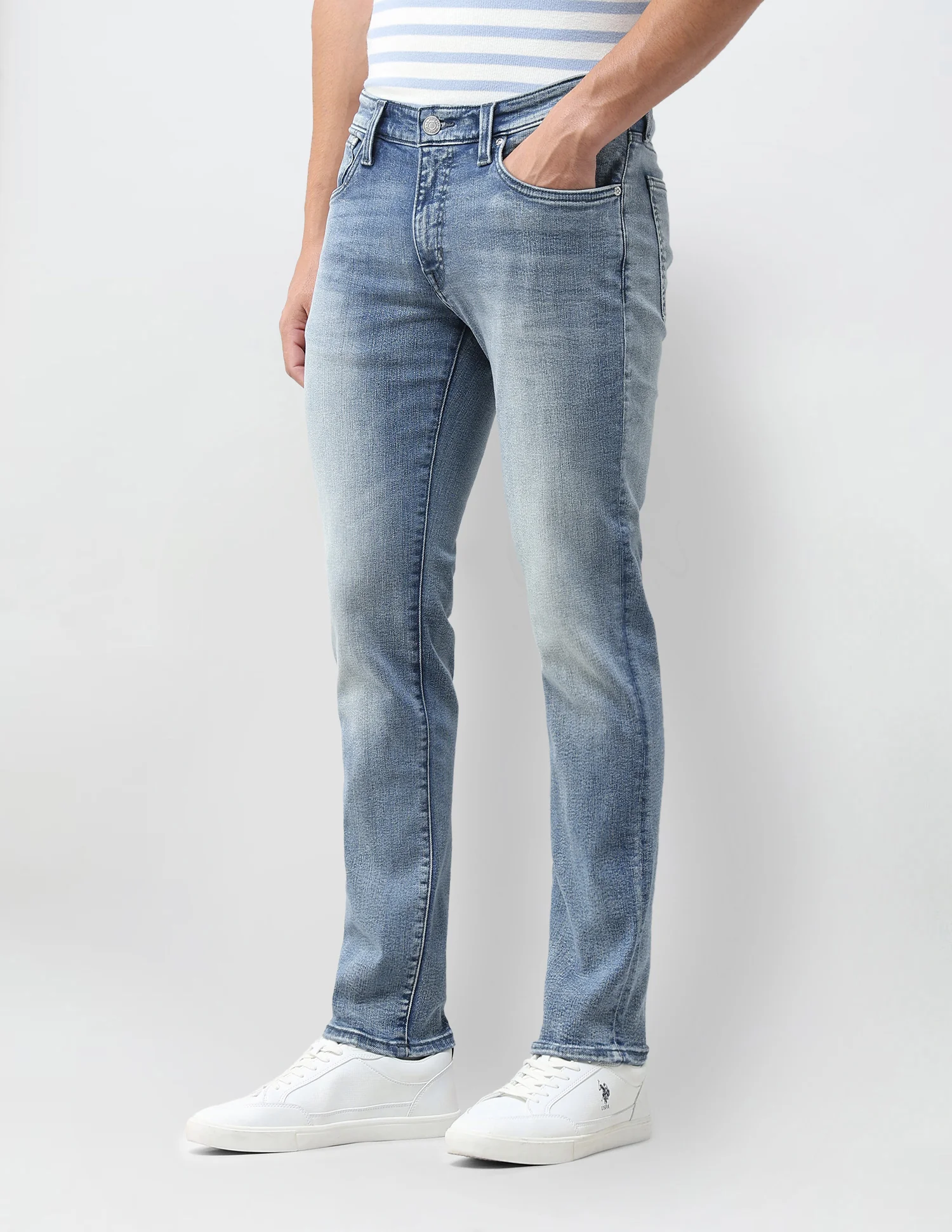 Brandon Slim Tapered Fit Blue Jeans - Image 4
