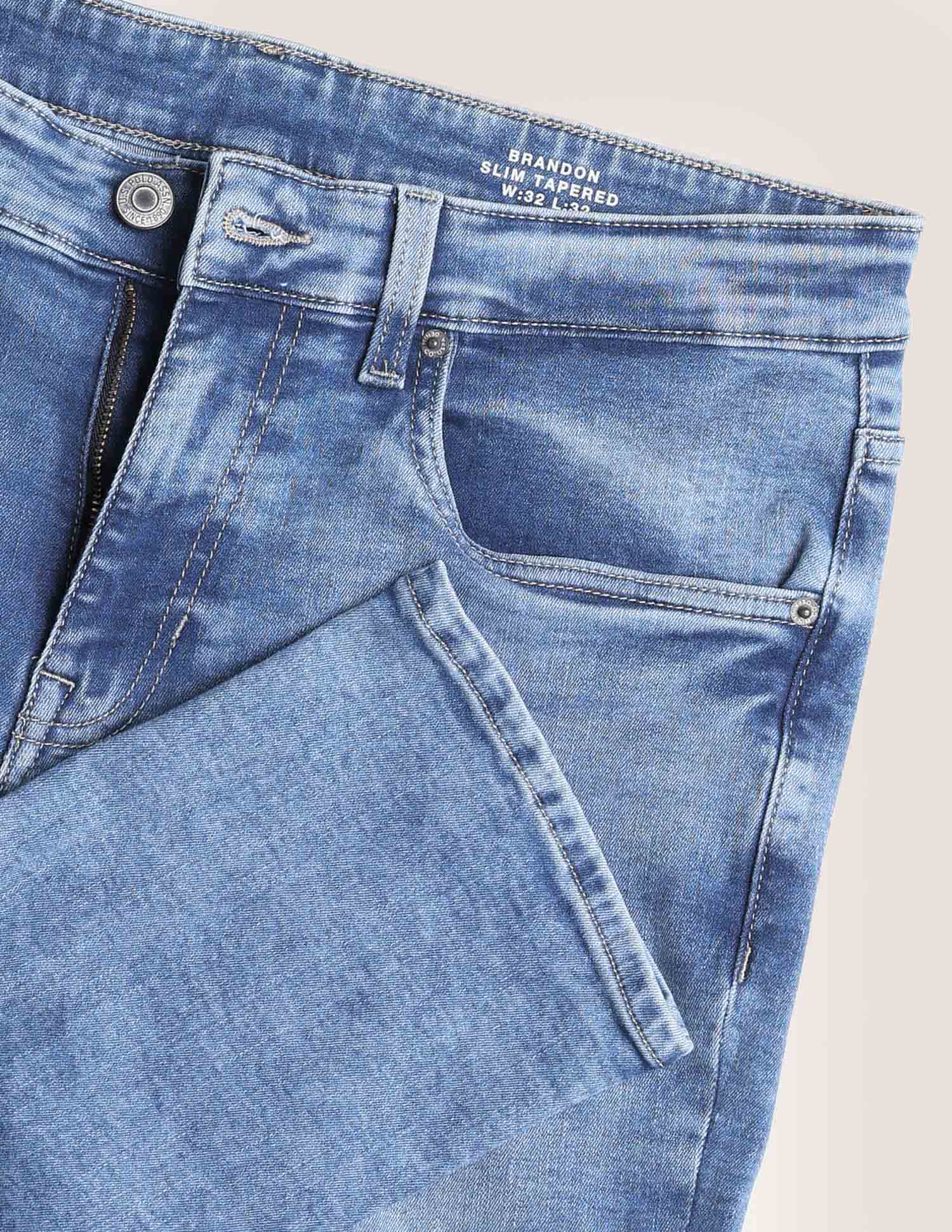 Brandon Slim Tapered Fit Blue Jeans - Image 2