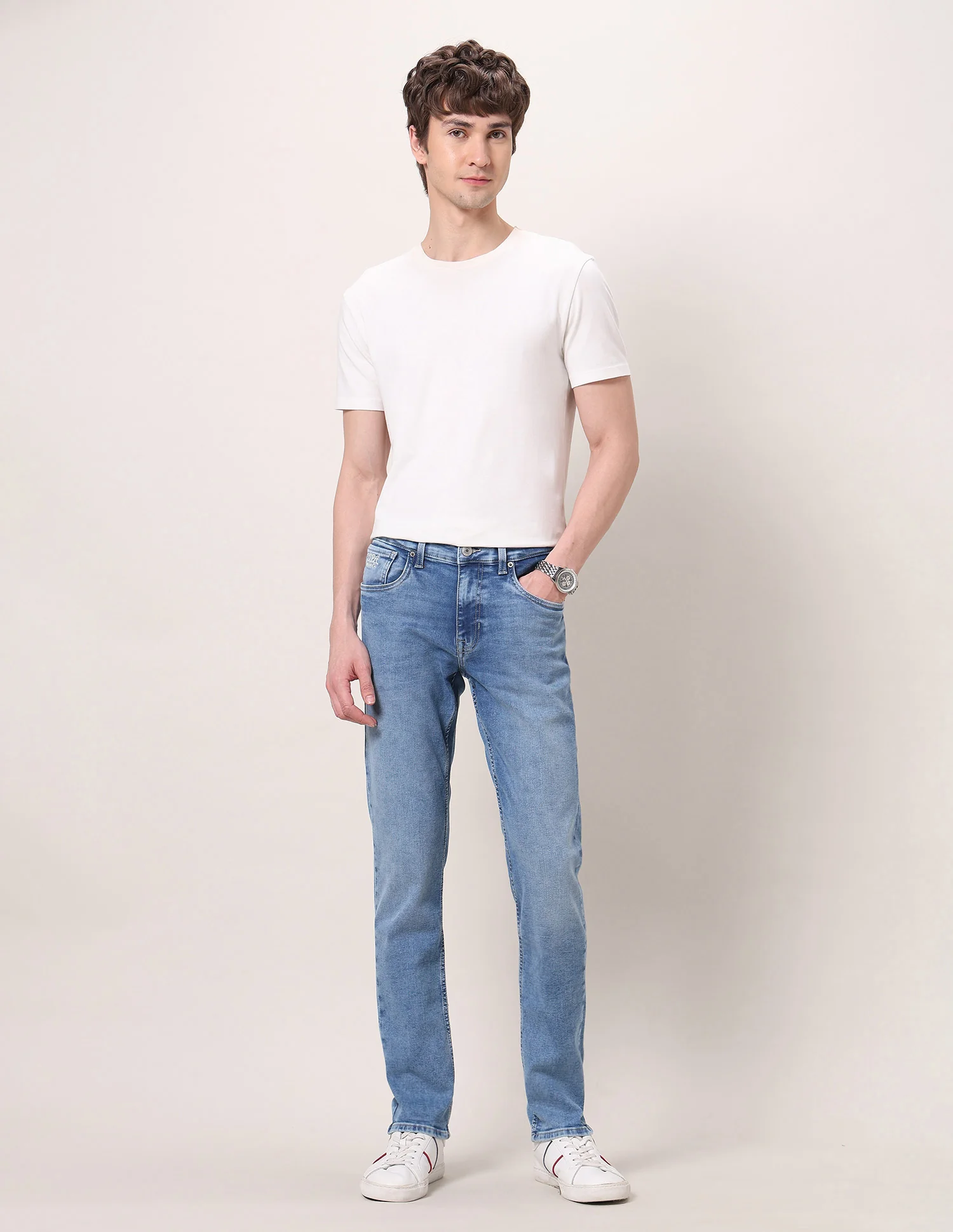 Brandon Slim Tapered Fit Blue Jeans - Image 3