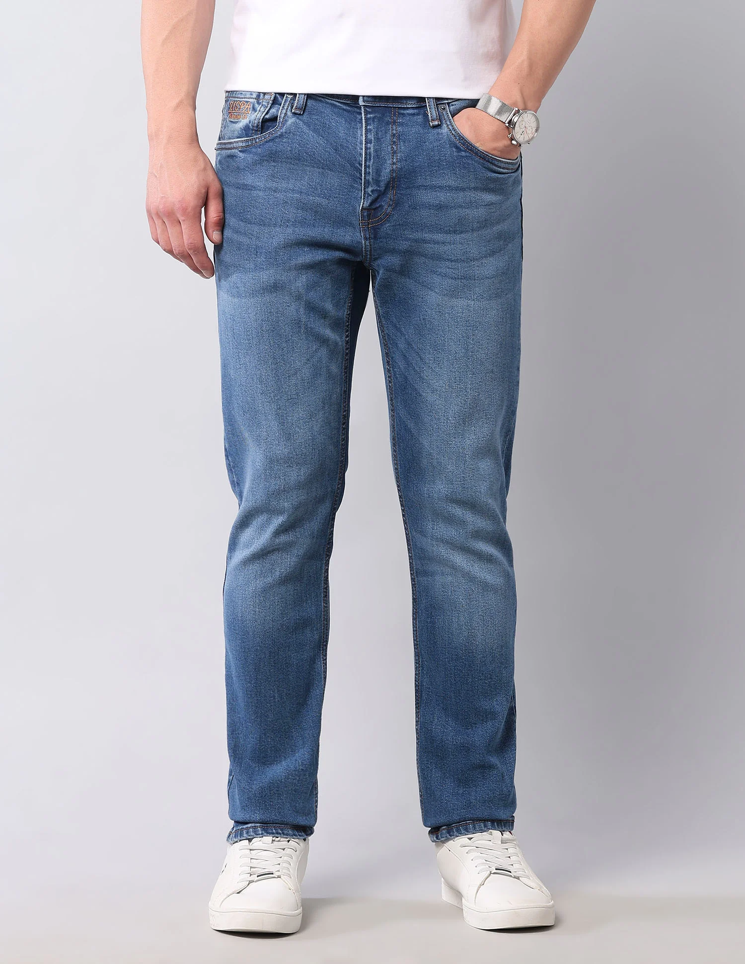 Brandon Slim Tapered Fit Blue Jeans