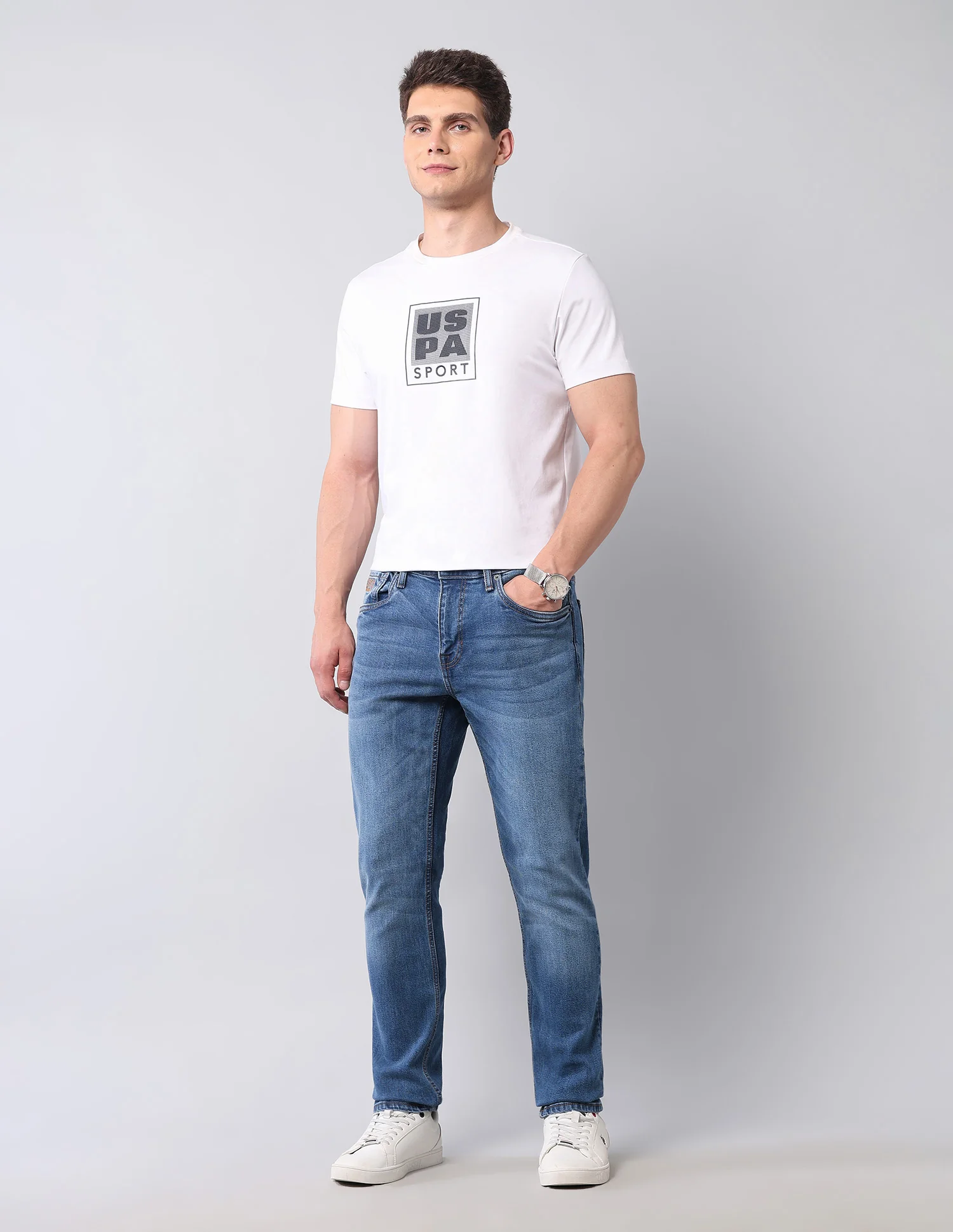 Brandon Slim Tapered Fit Blue Jeans - Image 3